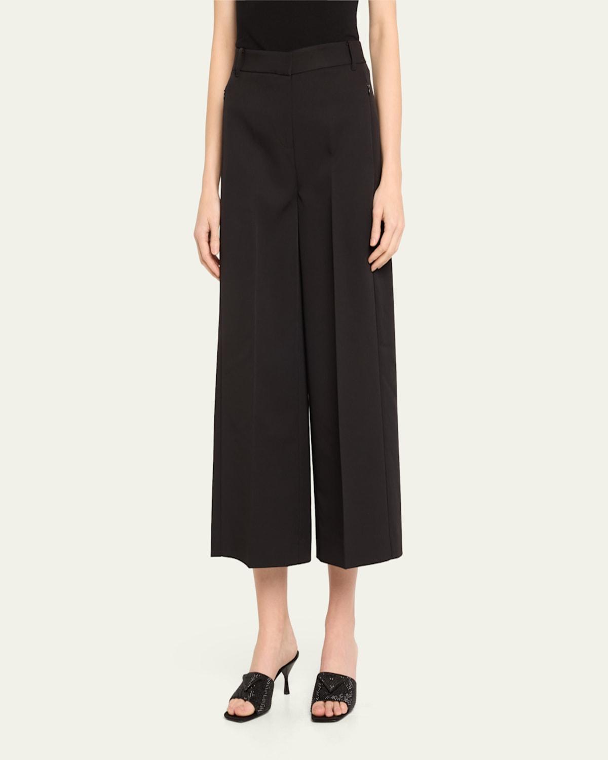 Melody Cropped Straight-Leg Twill Pants