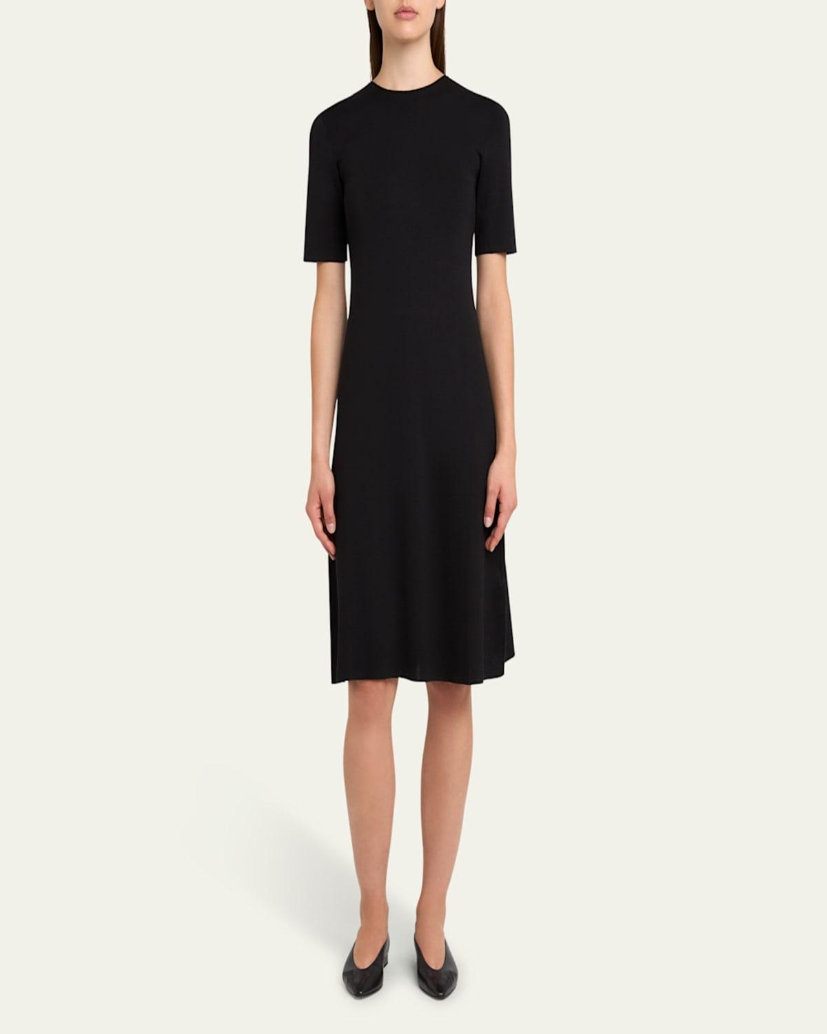 Lyskamm Short-Sleeve Silk Dress