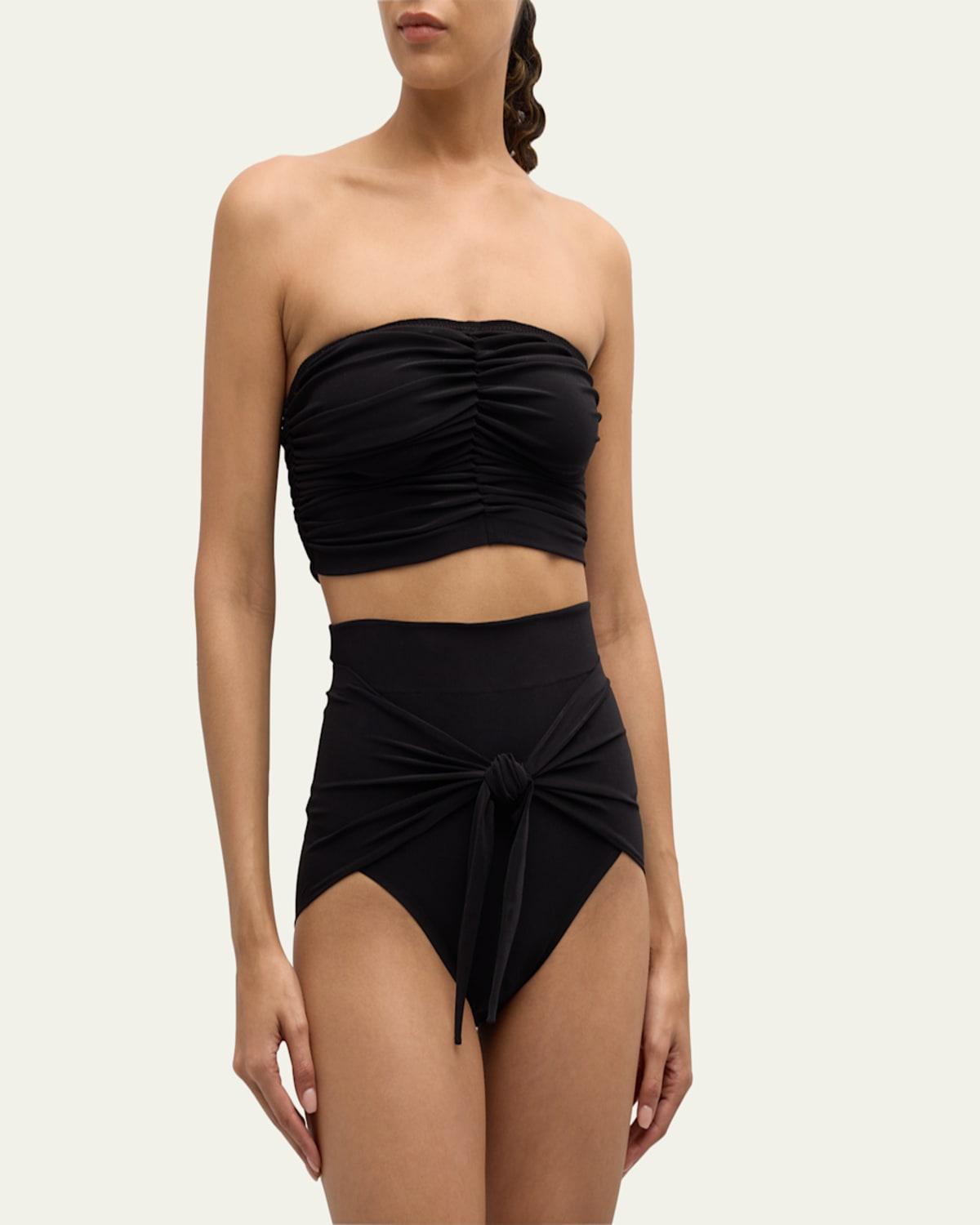 Diaper Tie-Front High-Waist Bikini Bottom