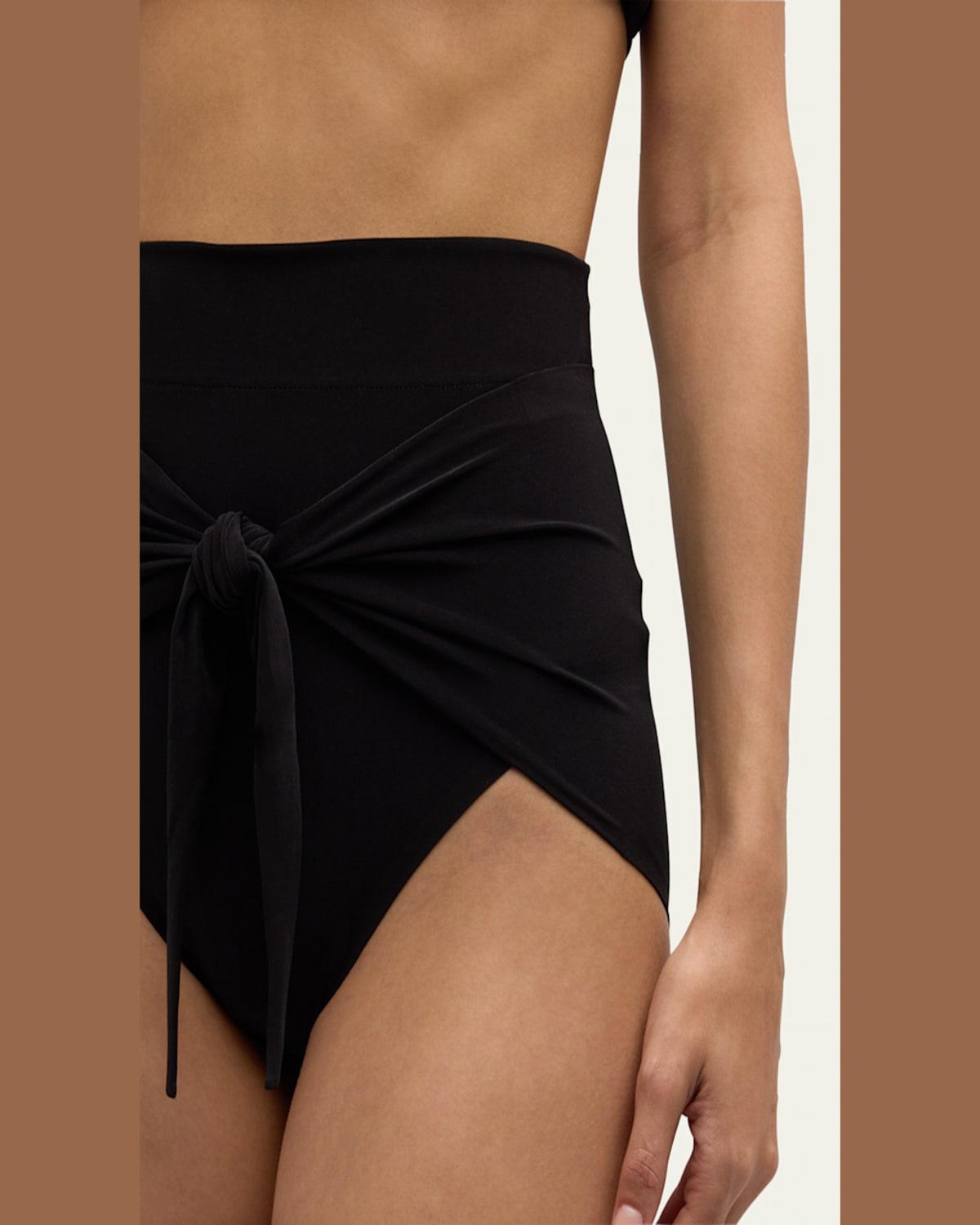 Diaper Tie-Front High-Waist Bikini Bottom