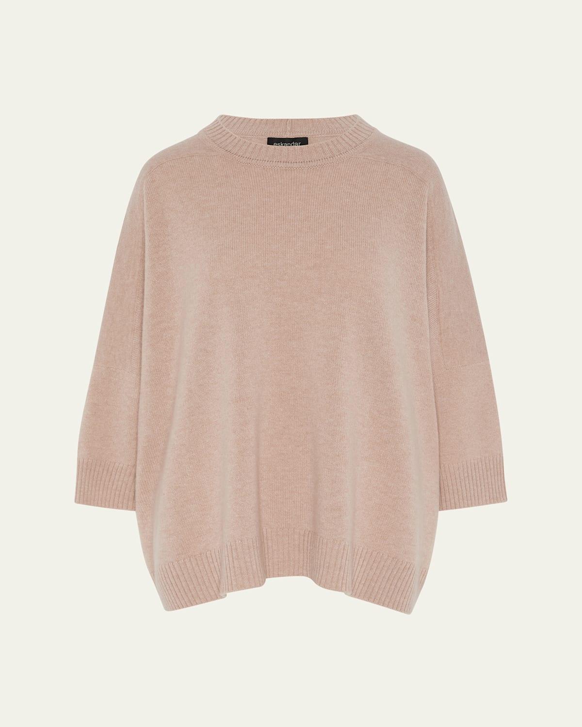 Sloped Shoulder Round Neck Sweater (Long Length)