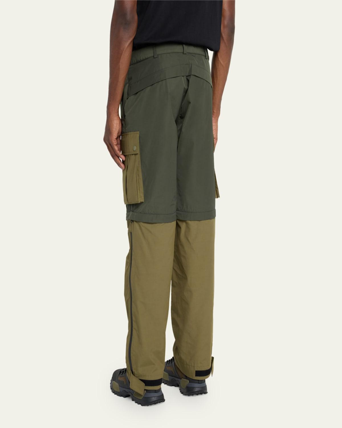 Moncler x Pharrell Williams Men's Zip-Off Colorblock Cargo Pants