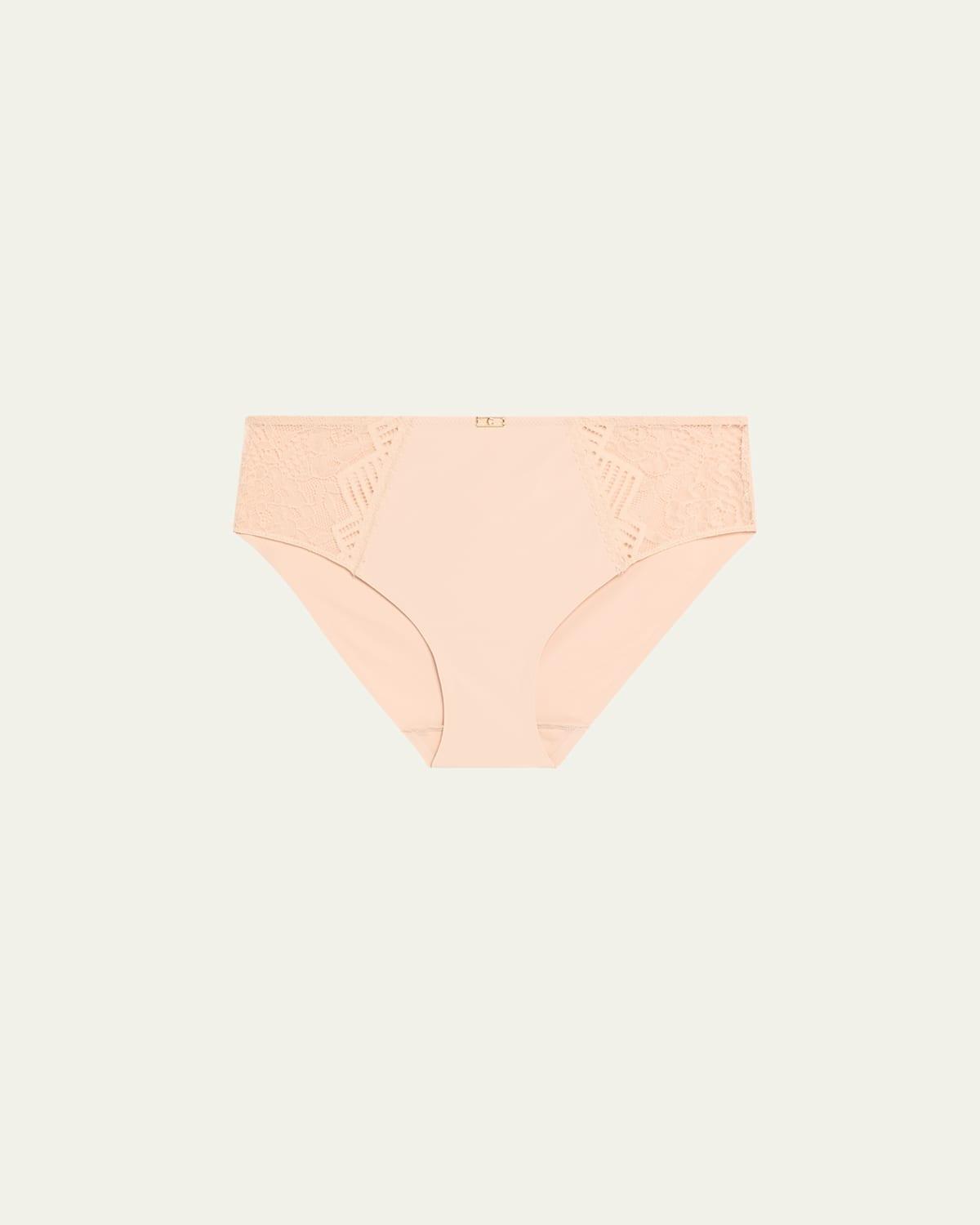 Lace-Paneled Bikini Briefs