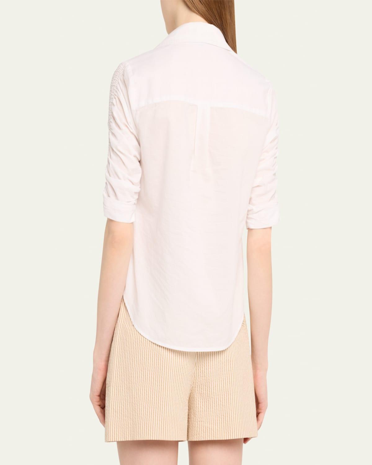 Porta Ruched Button-Front Shirt