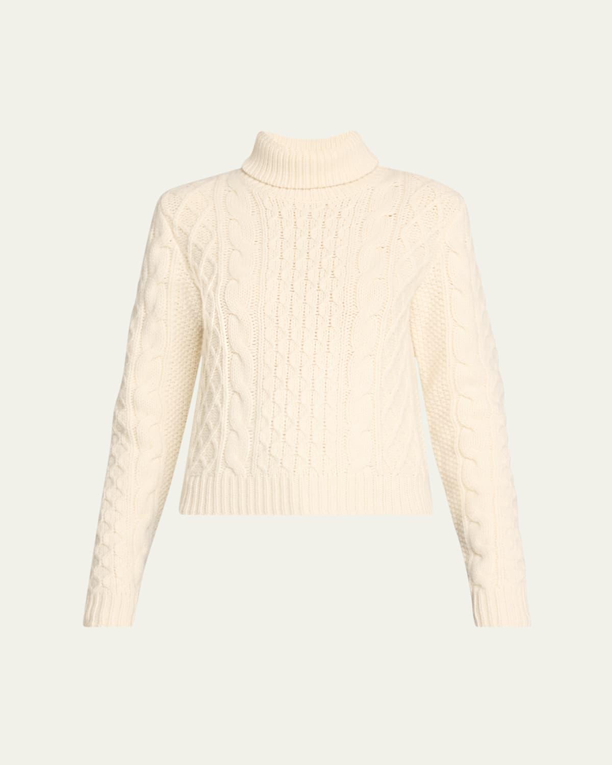 Andrina Cable Cashmere-Wool Turtleneck Sweater