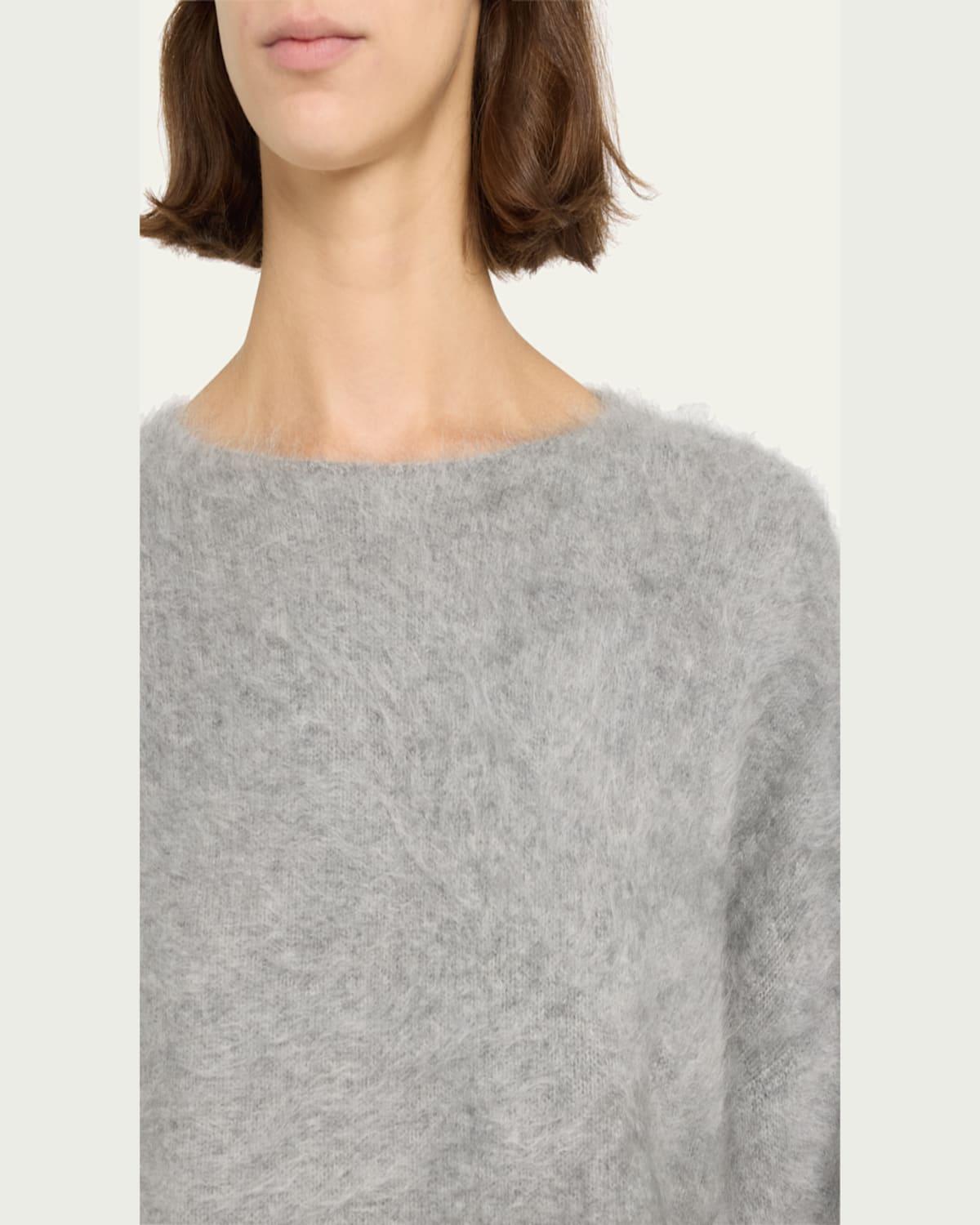 Brushed Cashmere Knit Crewneck Sweater