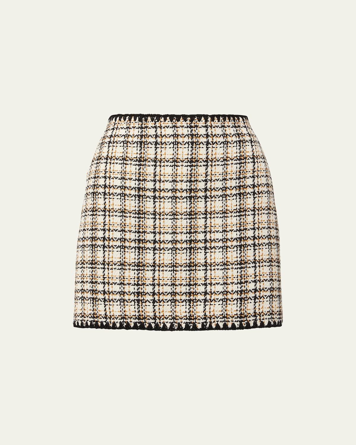 Ohemia Tweed Crochet-Trim Mini Skirt