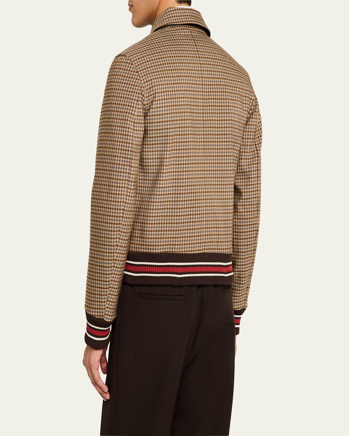 Men's Micro-Check WB Varsity Jacket