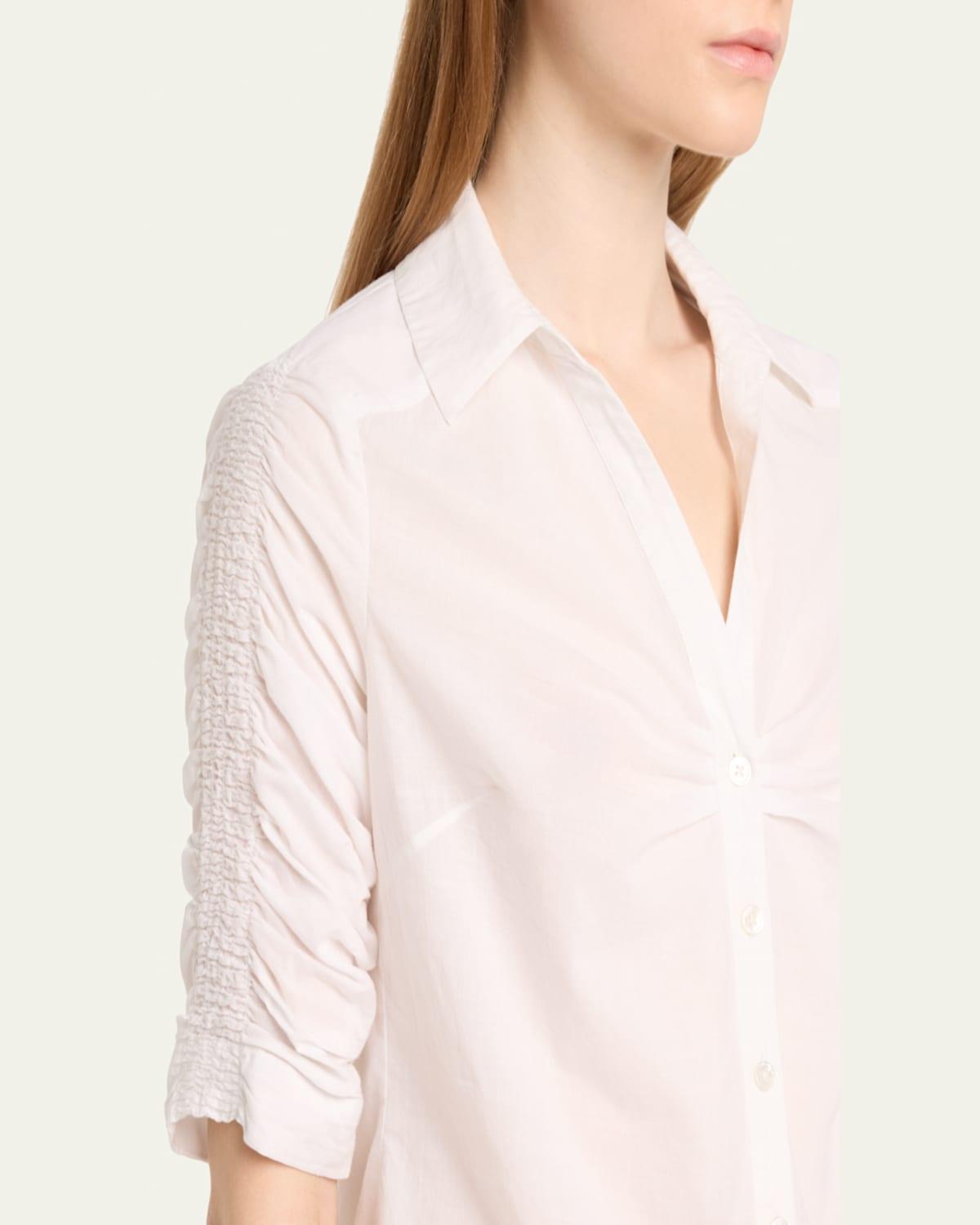 Porta Ruched Button-Front Shirt