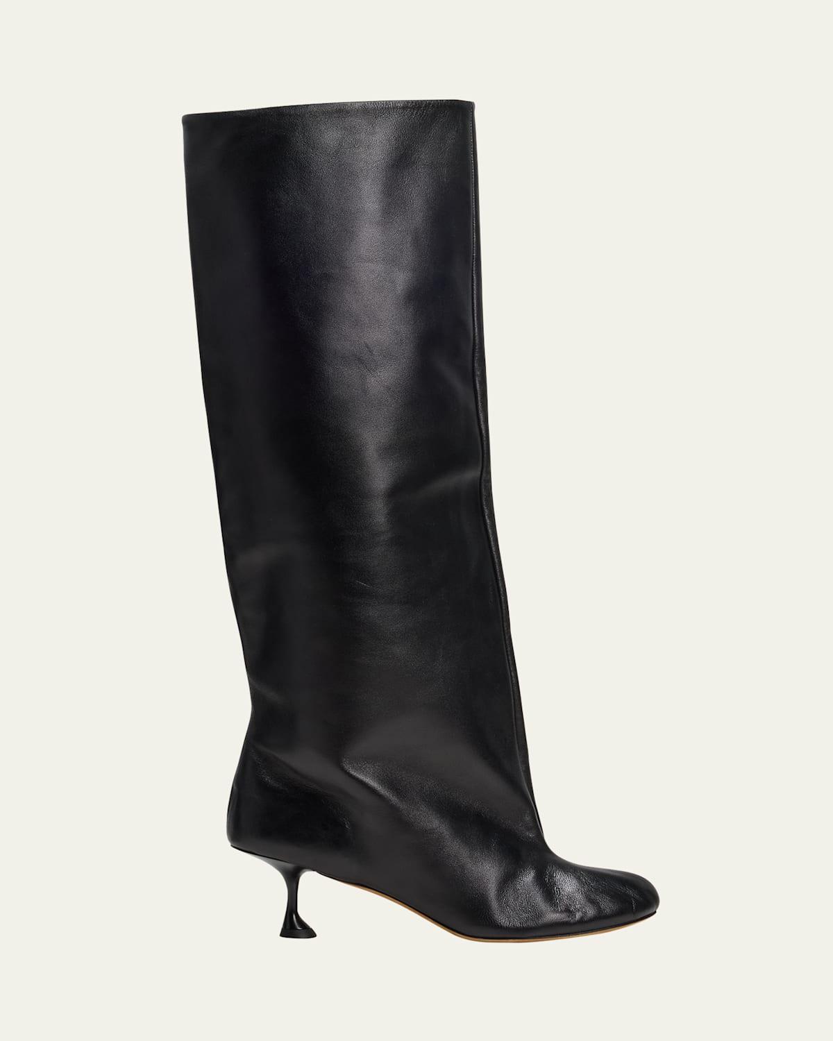 Tee Lambskin Stiletto Knee Boots