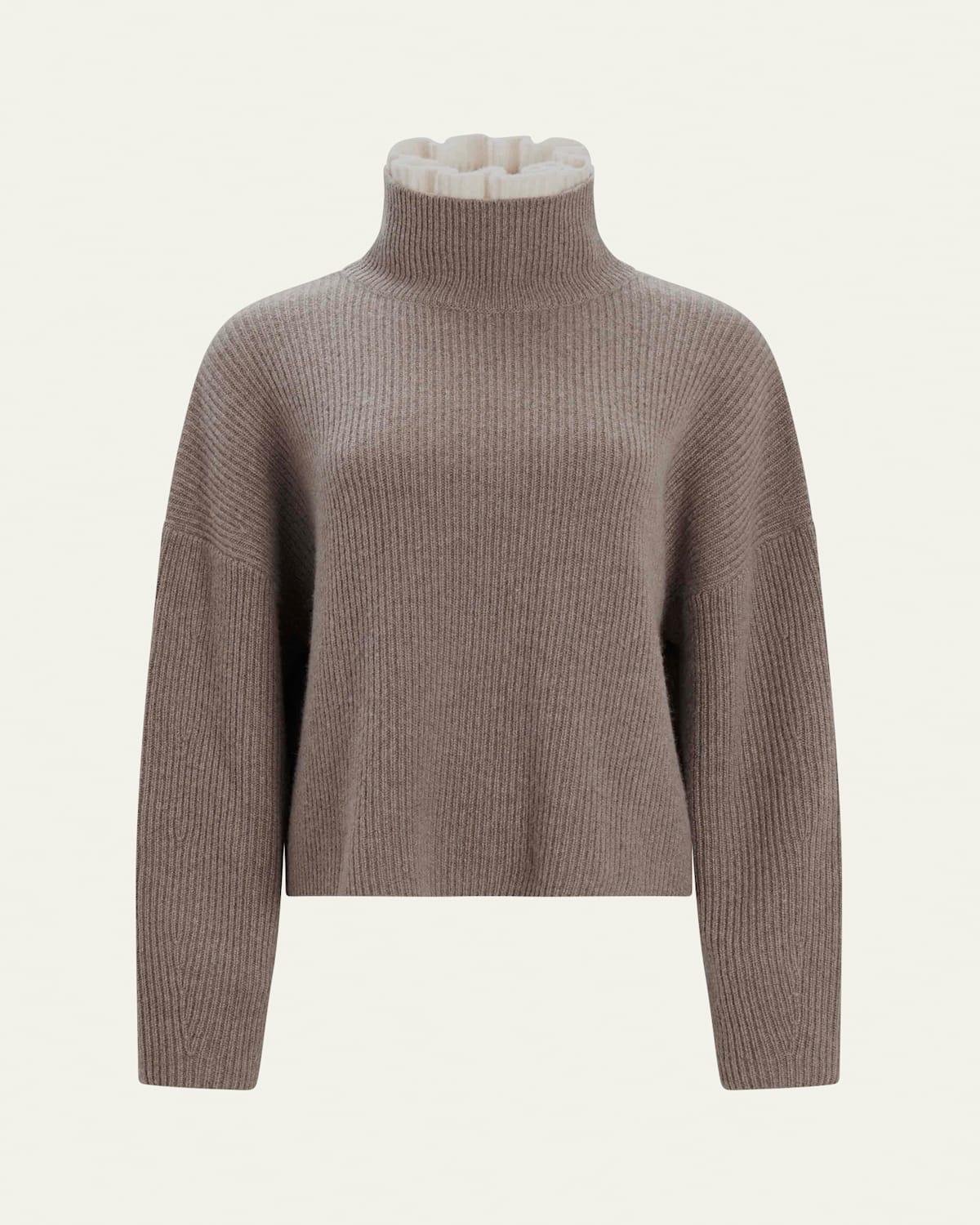 Zoppez Ribbed Turtleneck Cashmere Sweater