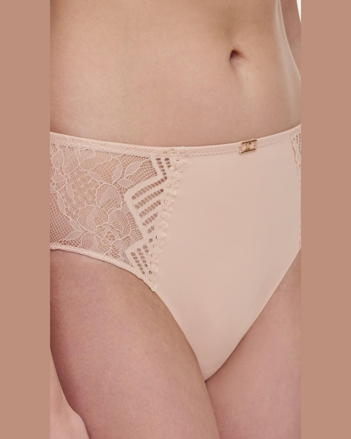 Lace-Paneled Bikini Briefs