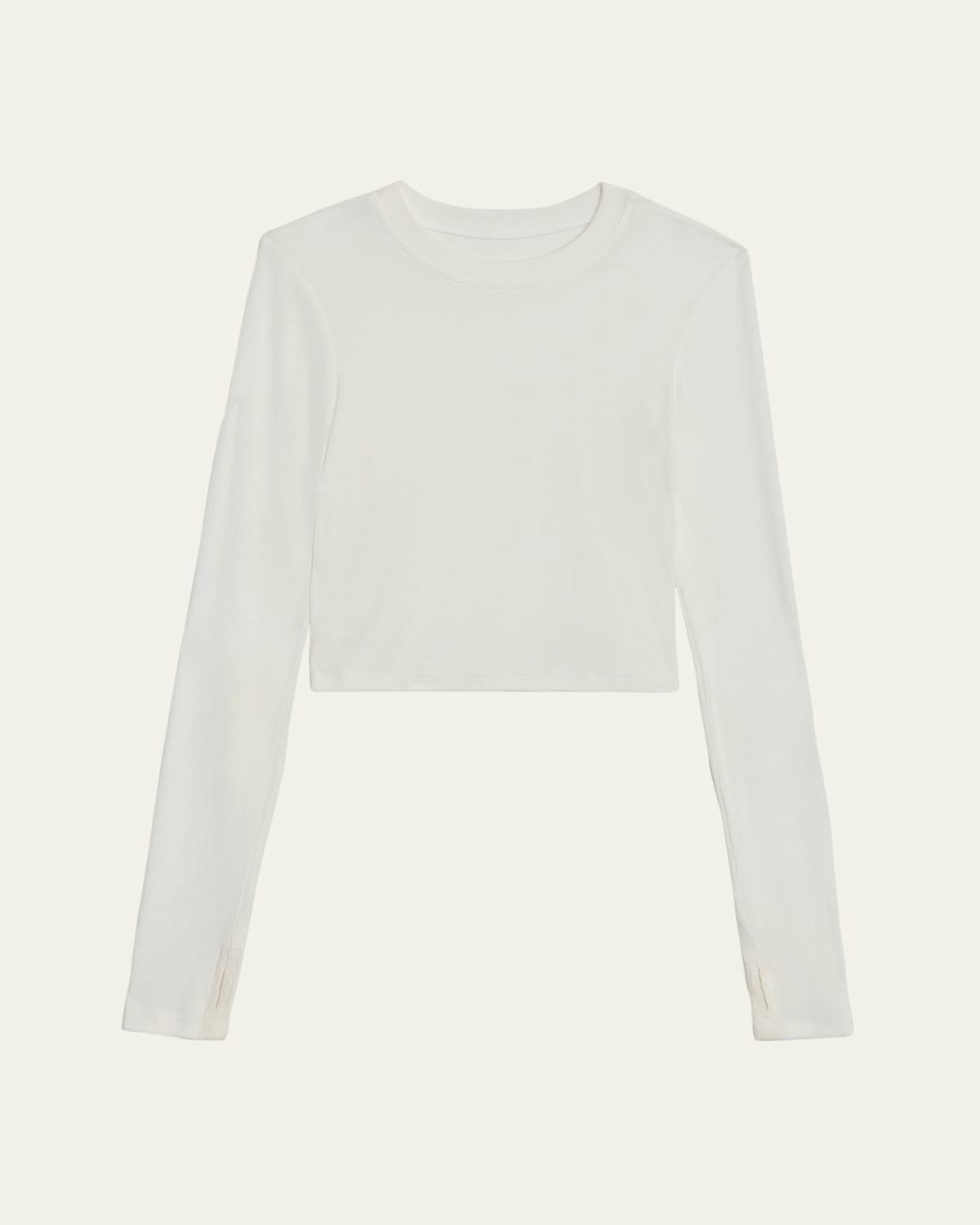 Louise Ribbed Long-Sleeve Crop Top