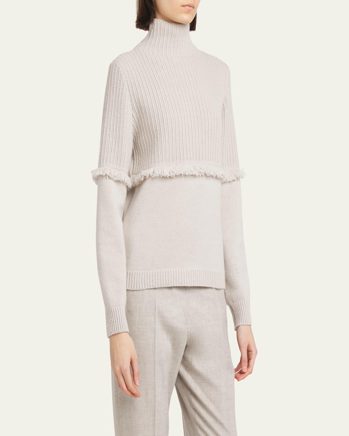 Fringed Rib Cashmere Sweater