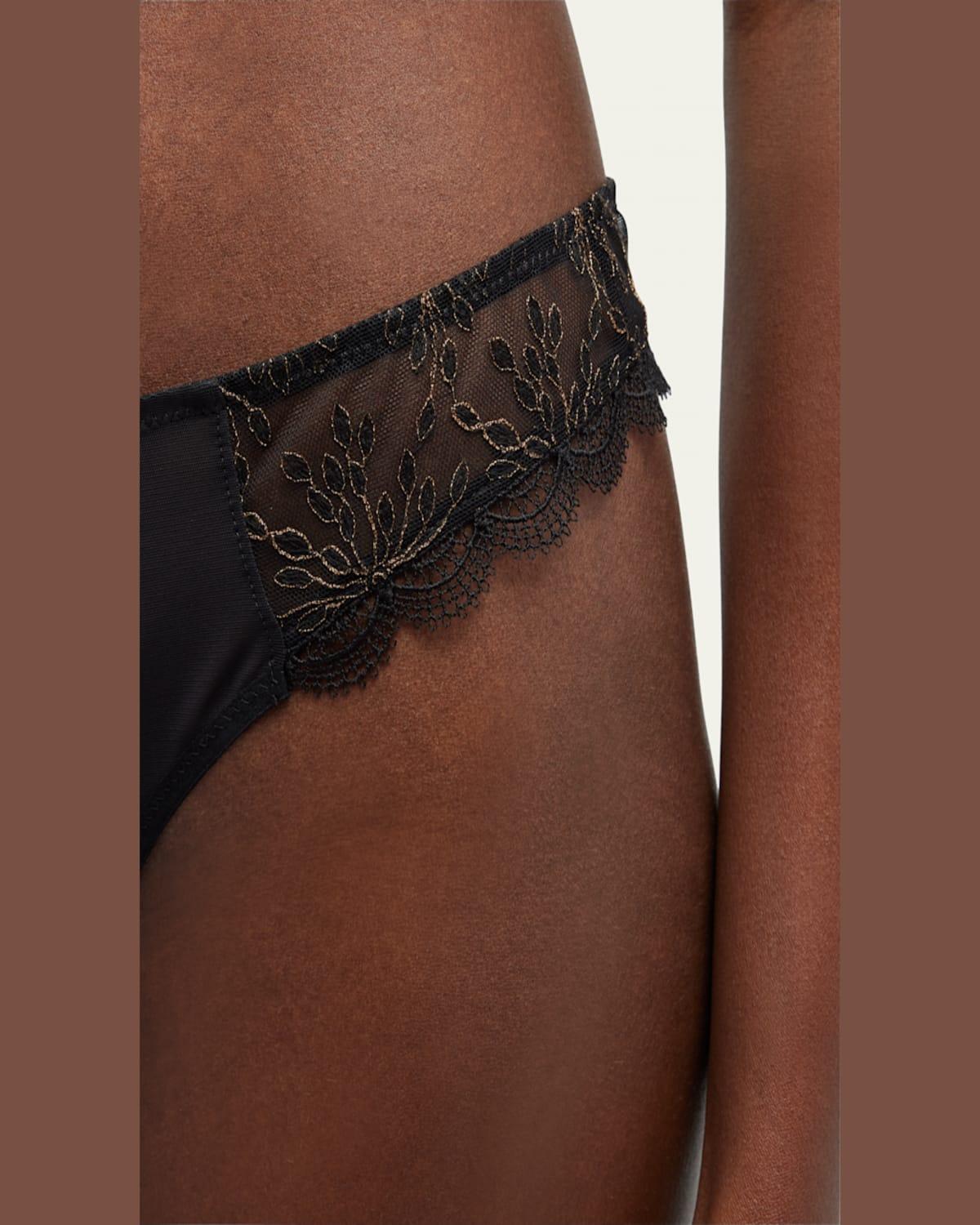 Singuliere Embroidered Tulle Tanga