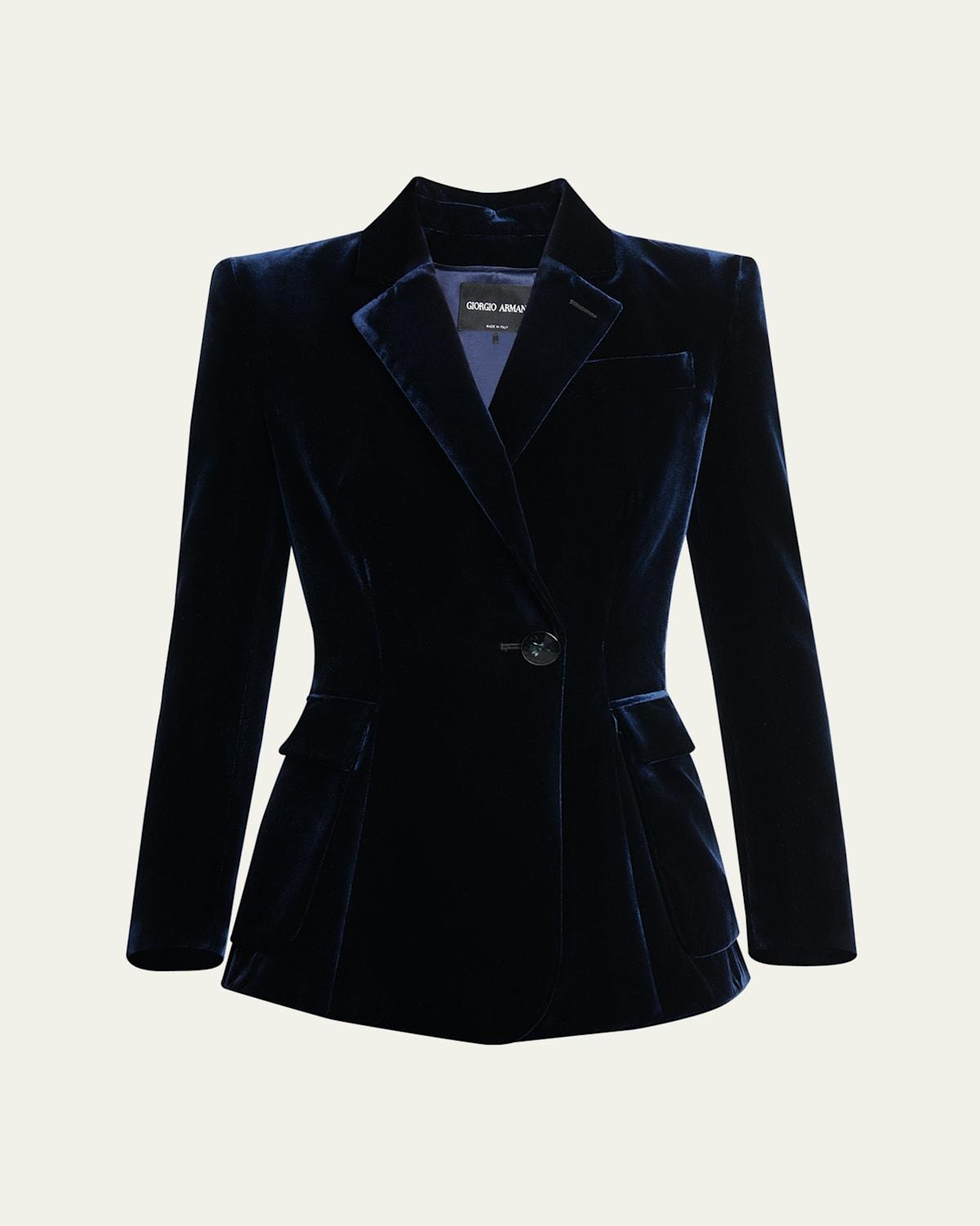 Tailored Velvet Blazer Jacket