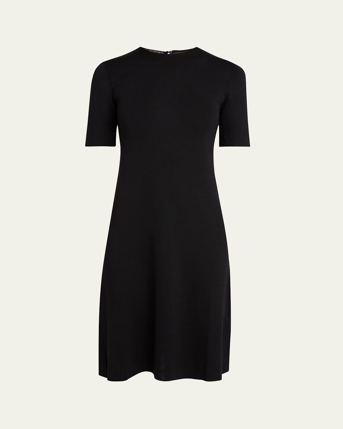 Lyskamm Short-Sleeve Silk Dress