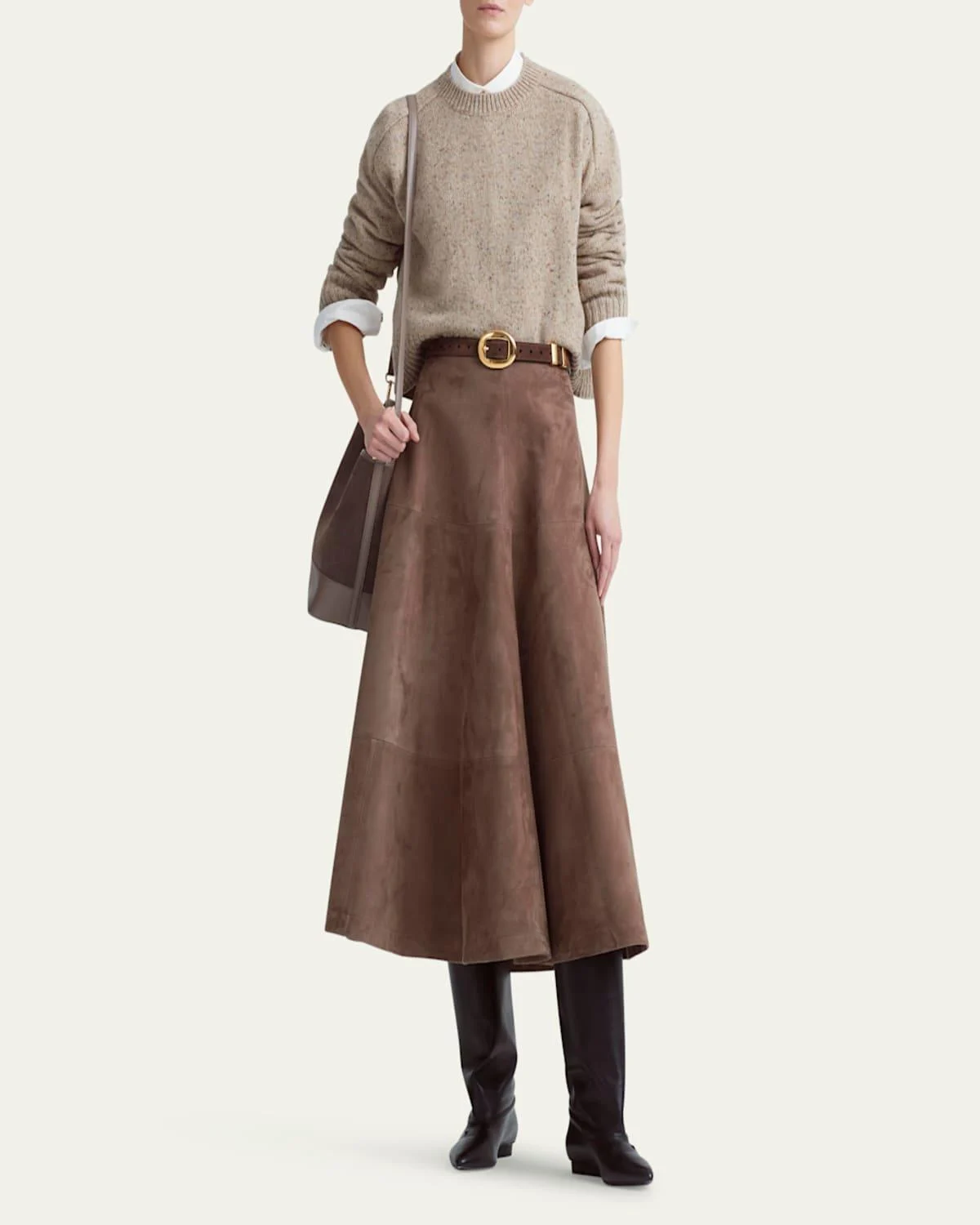 Varda Suede Midi Skirt