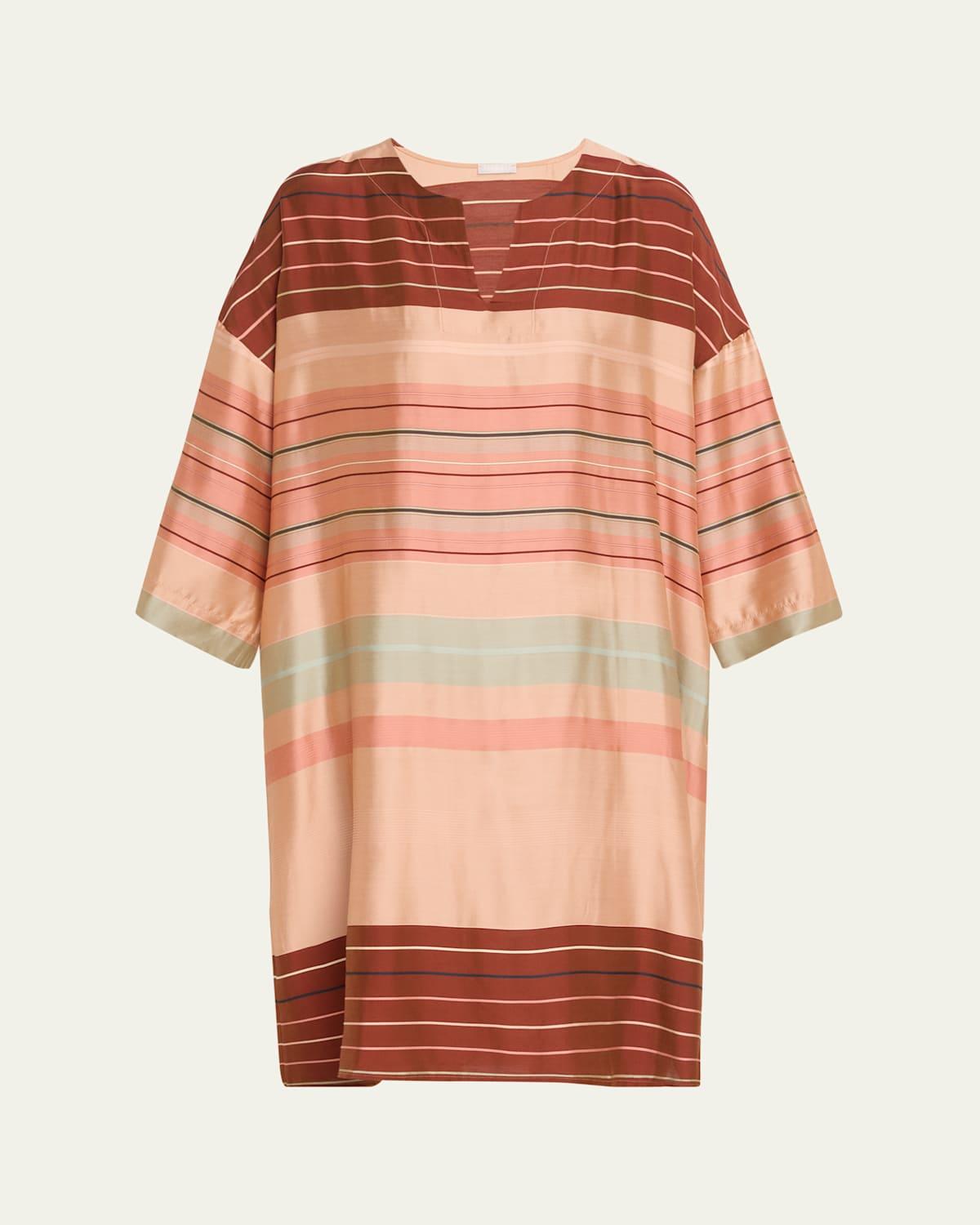 Hannah Striped 3/4-Sleeve Caftan