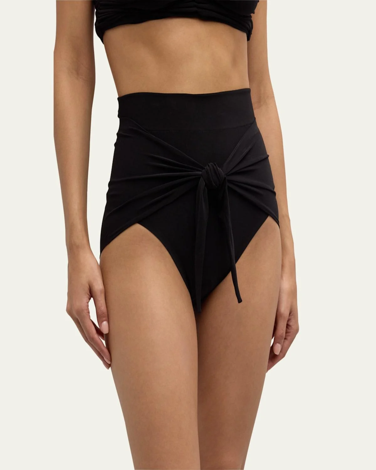 Diaper Tie-Front High-Waist Bikini Bottom