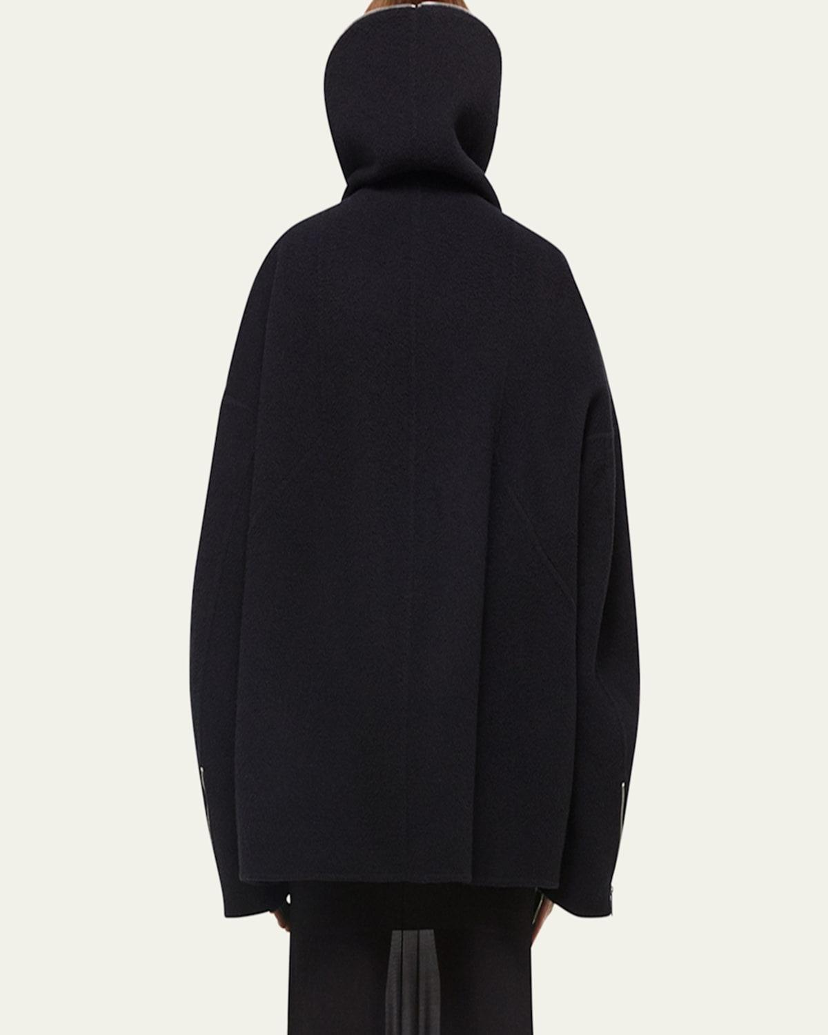 Wool Zip Cocoon Coat