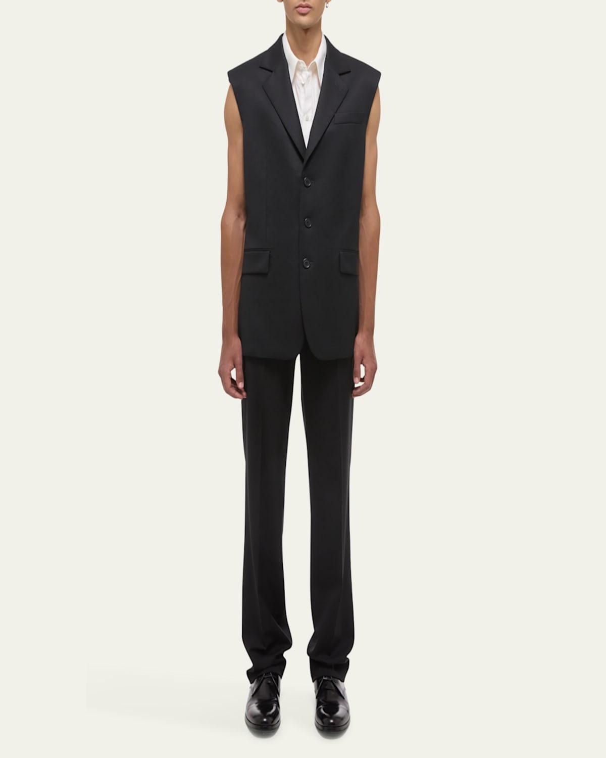 Men's Sleeveless Wool Blazer