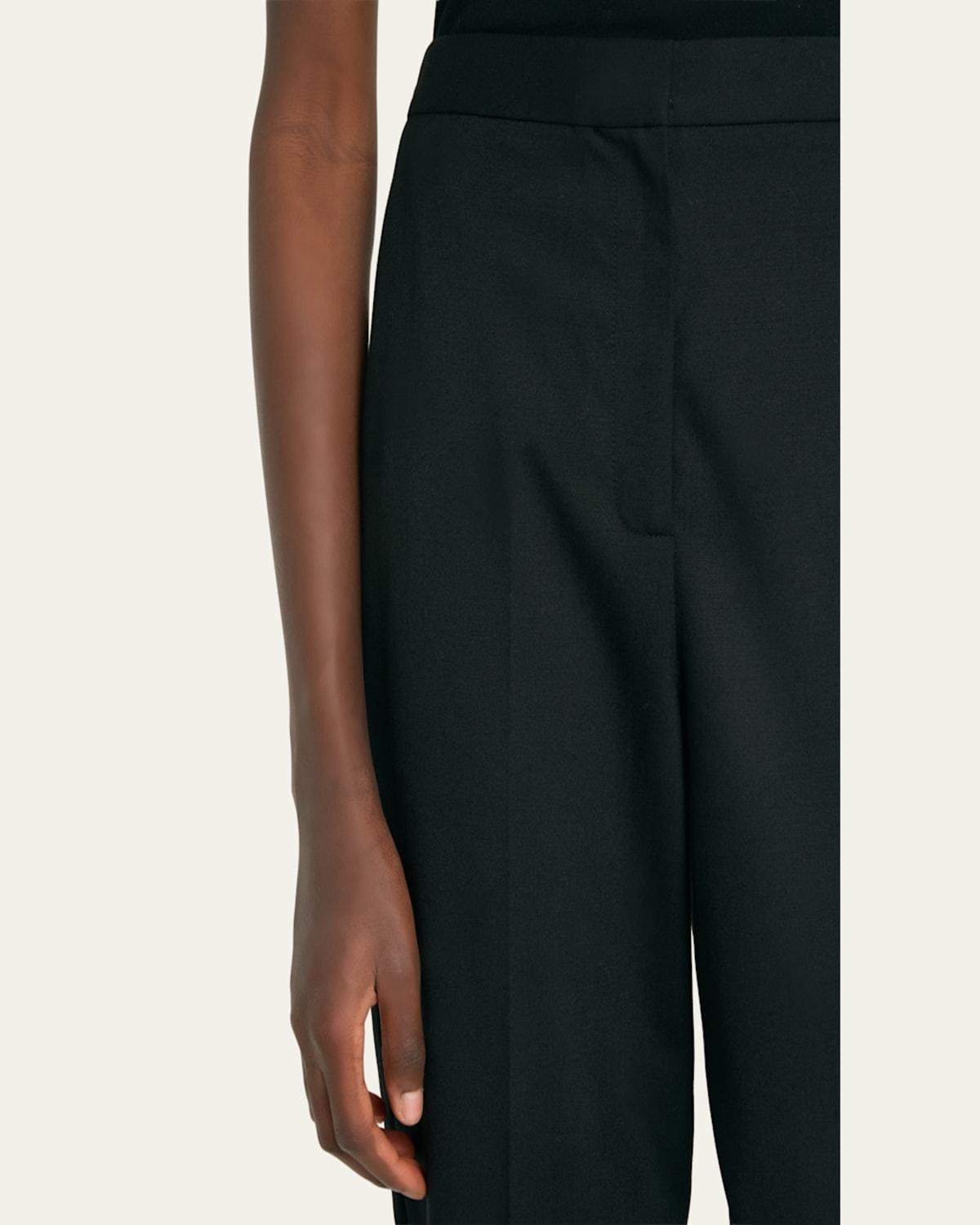 High-Rise Slim-Leg Ankle Tailored Crepe Pants