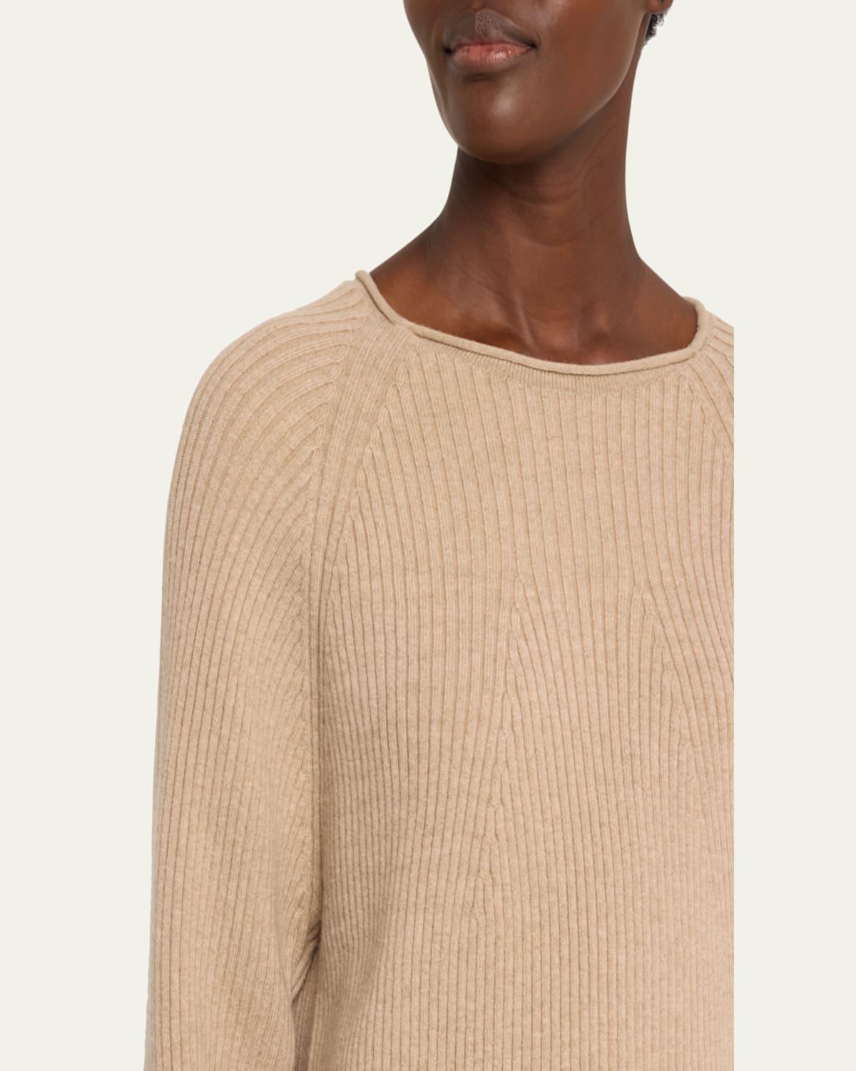 Jimi Ribbed Raglan-Sleeve Sweater