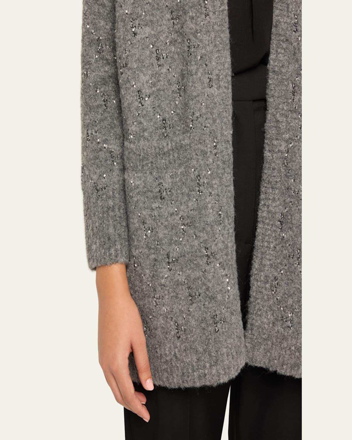 Reeve Open-Front Sequin Cardigan