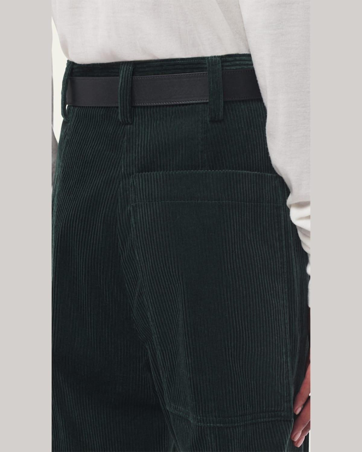 Patch Pocket Corduroy Wide Leg Pants