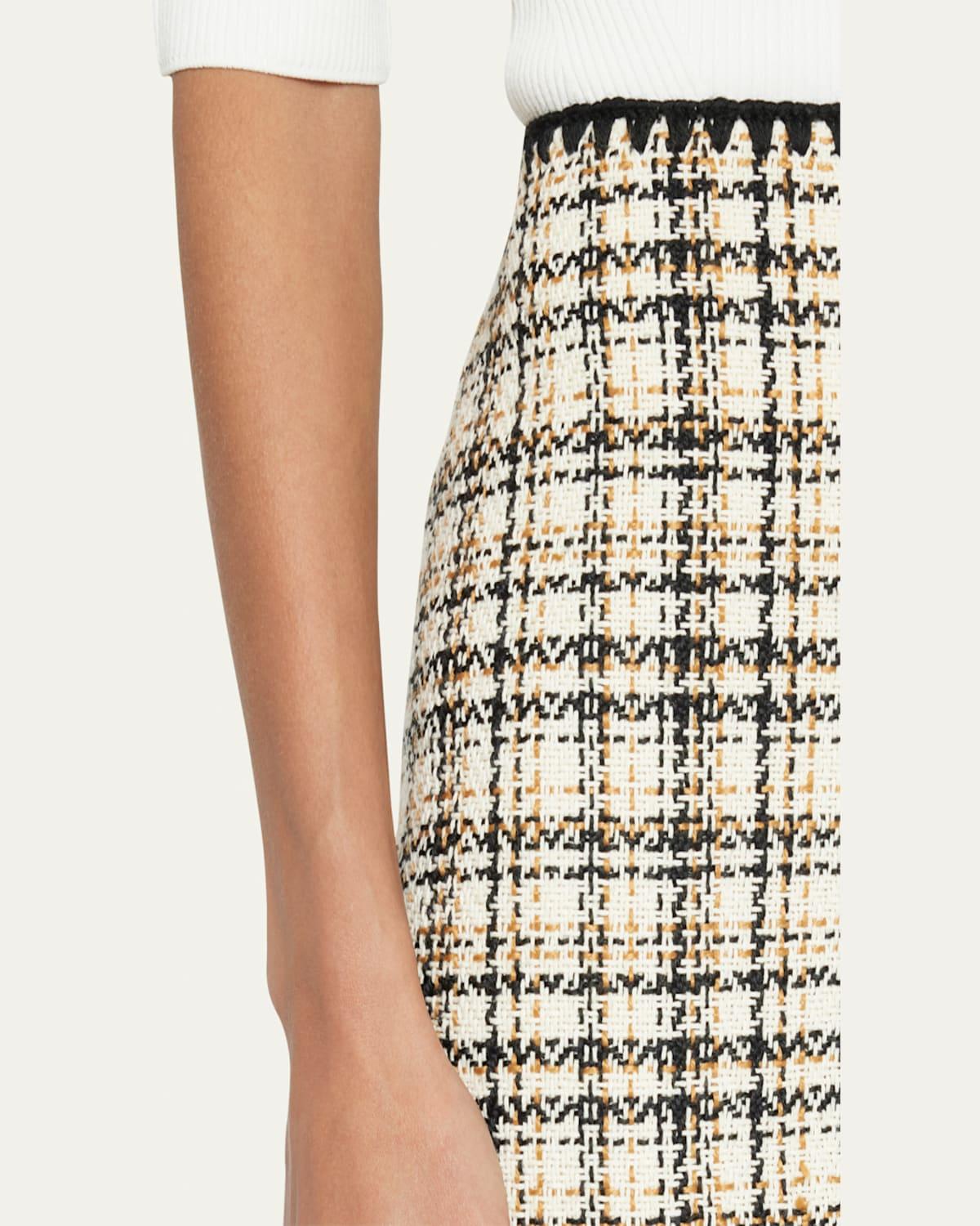 Ohemia Tweed Crochet-Trim Mini Skirt