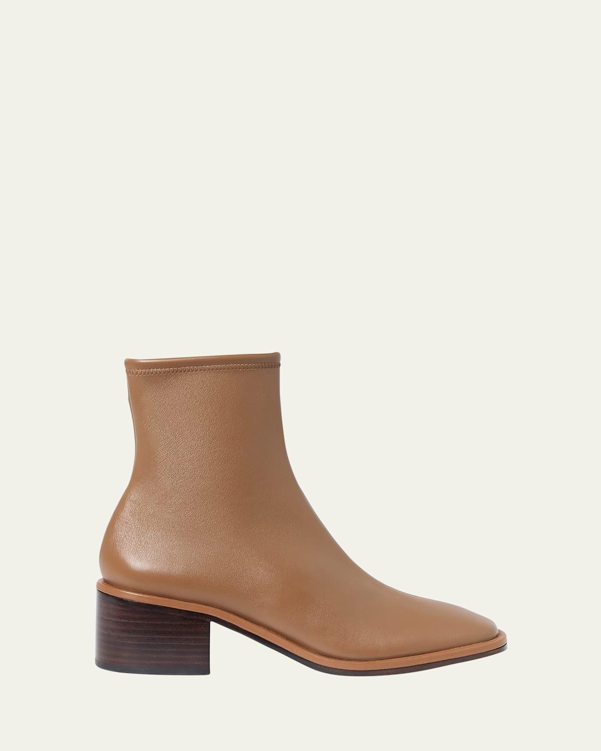 Roxy Stretch Leather Ankle Booties