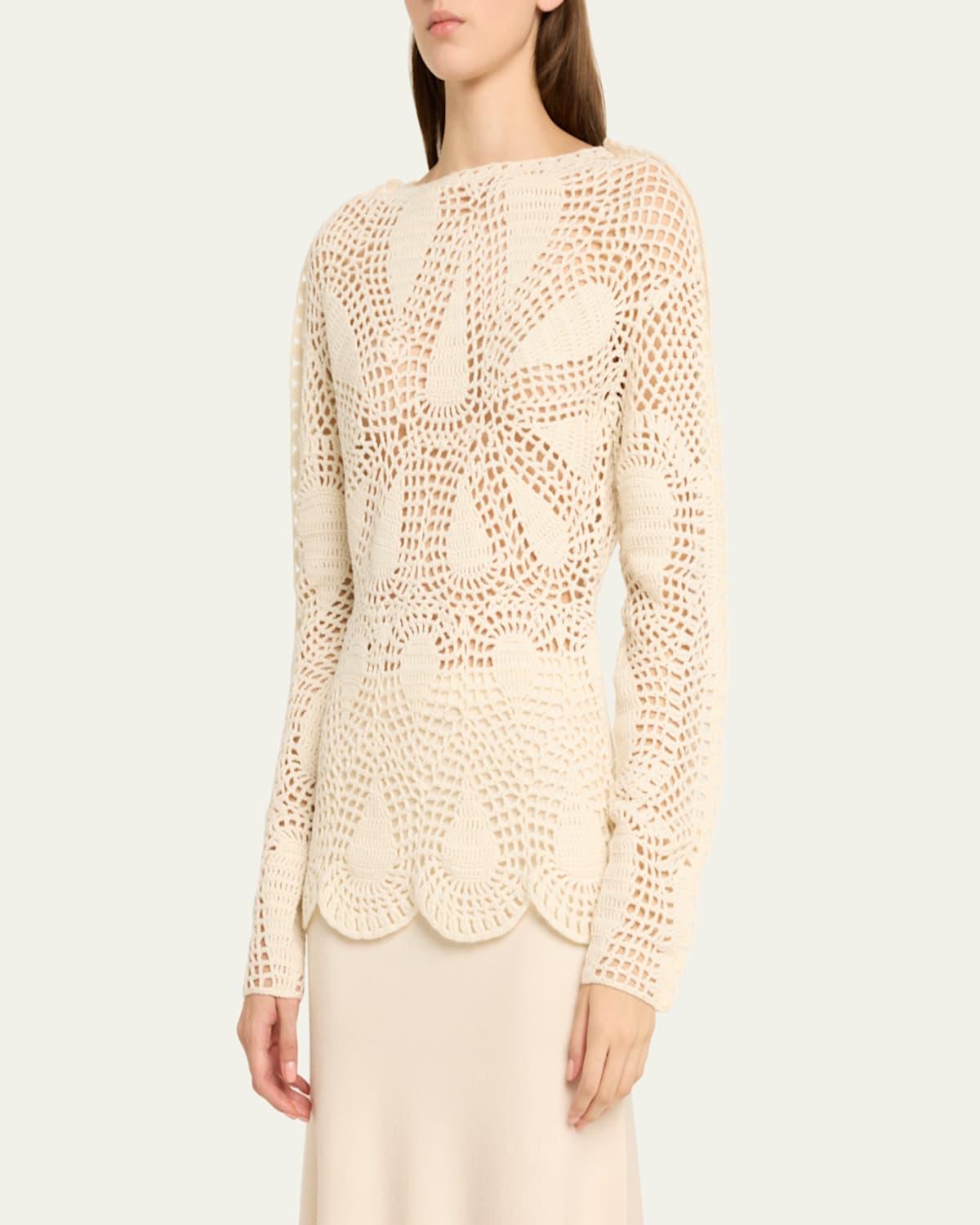 Capps Cashmere-Blend Crochet Top