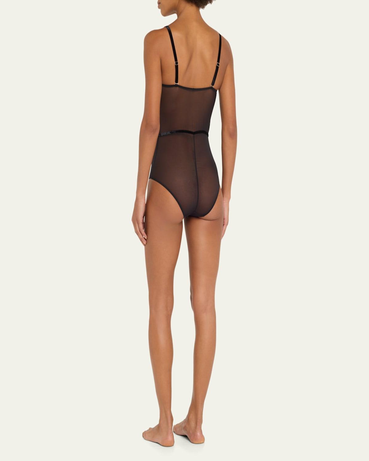 Scenario Embroidered Lace & Tulle Bodysuit