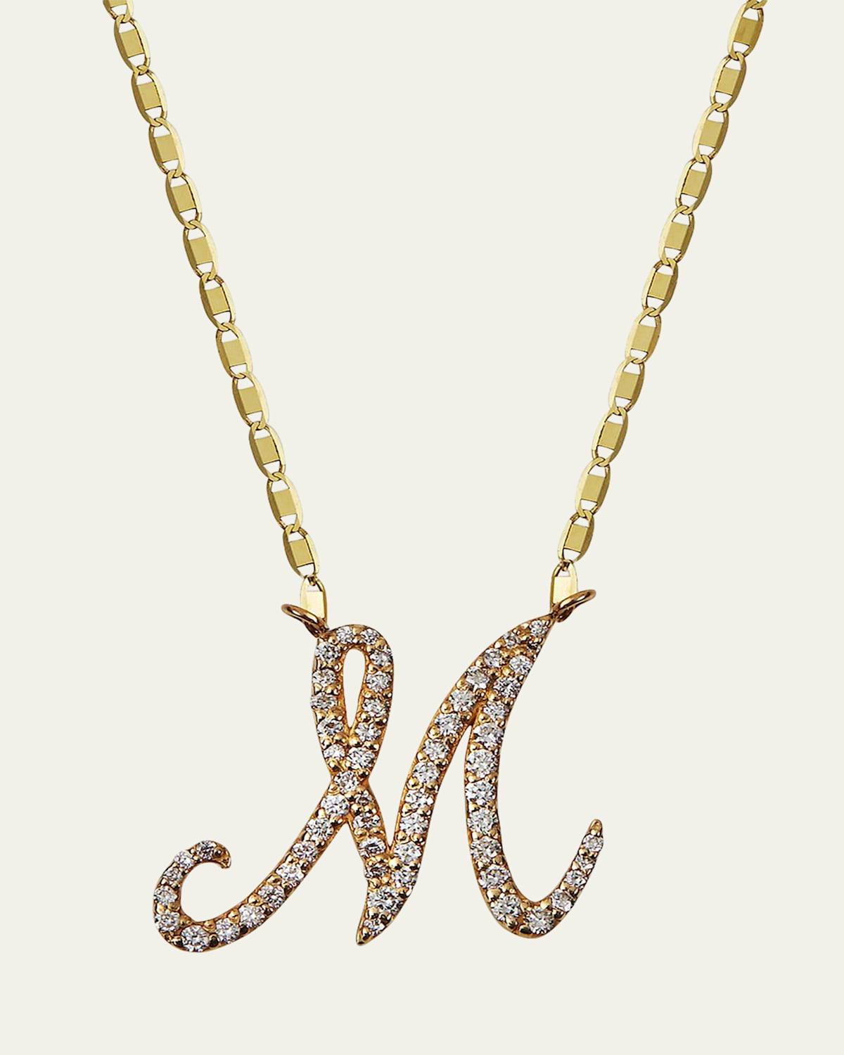 Small Flawless Malibu Diamond Initial Necklace, A-Z