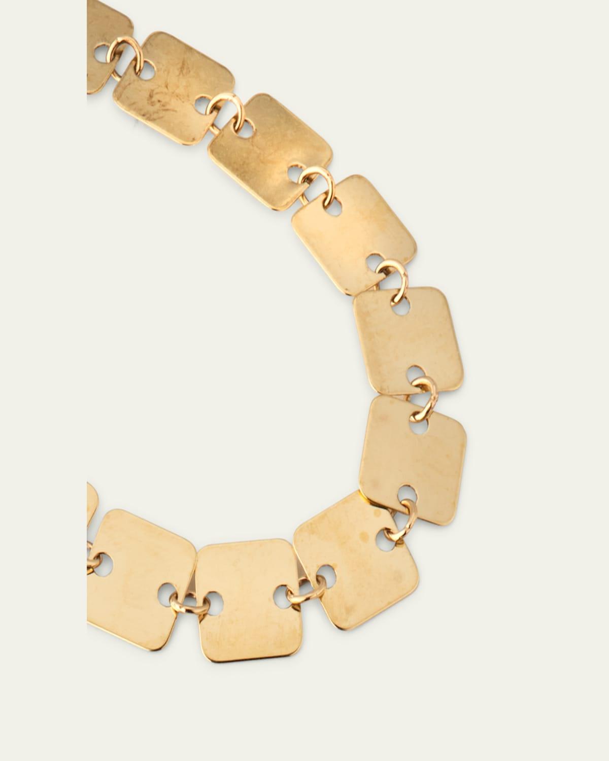 14K Gold Laser Square Chain Bracelet