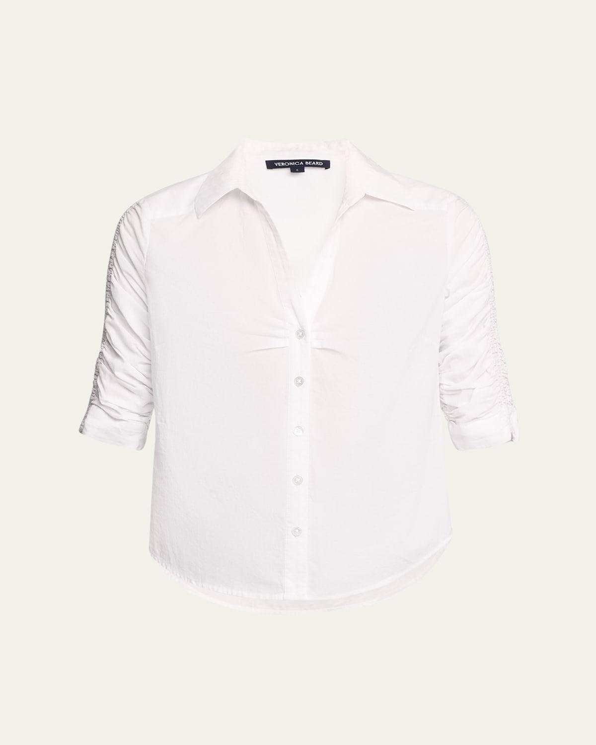 Porta Ruched Button-Front Shirt