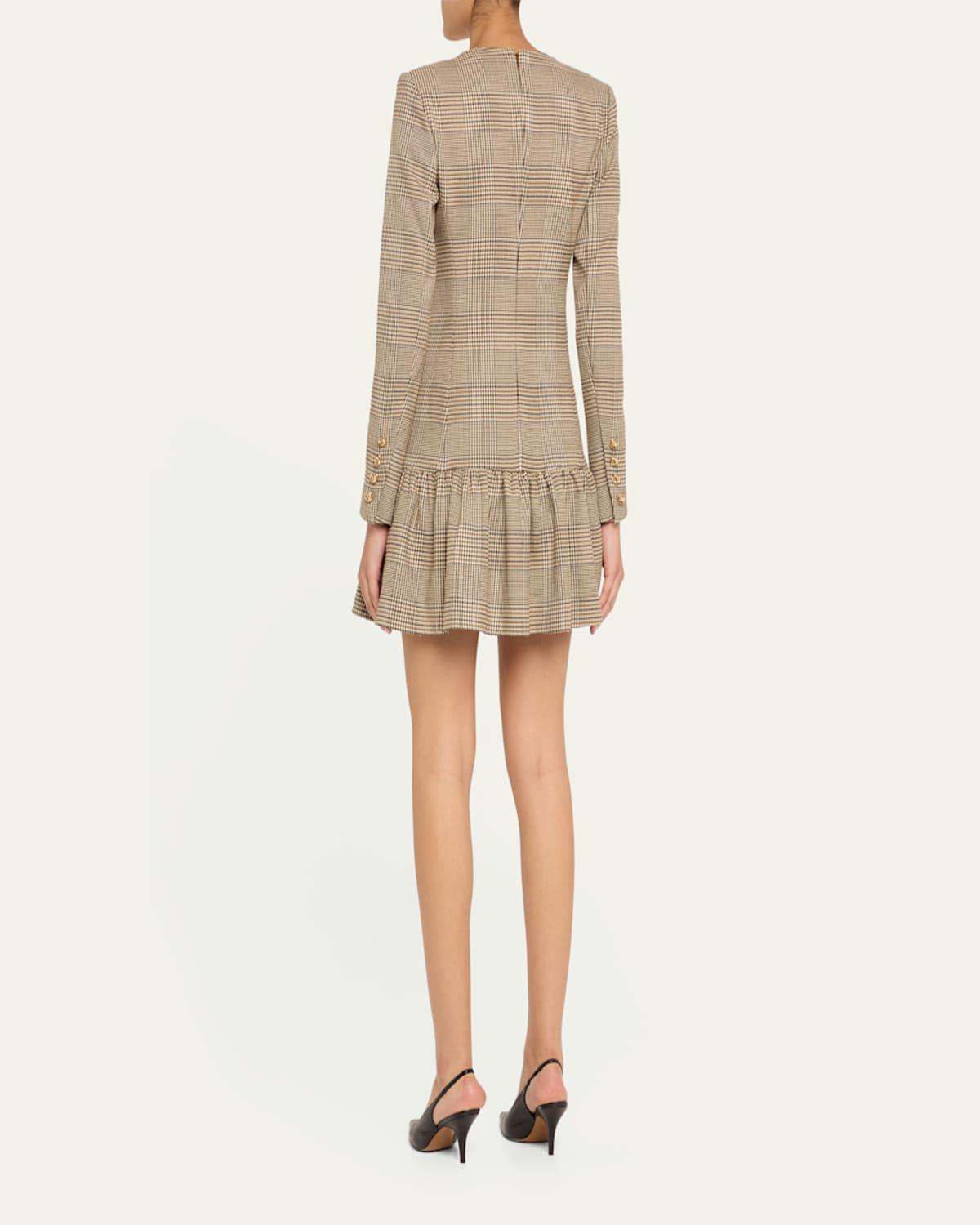 Adams Plaid Button-Front Mini Dress