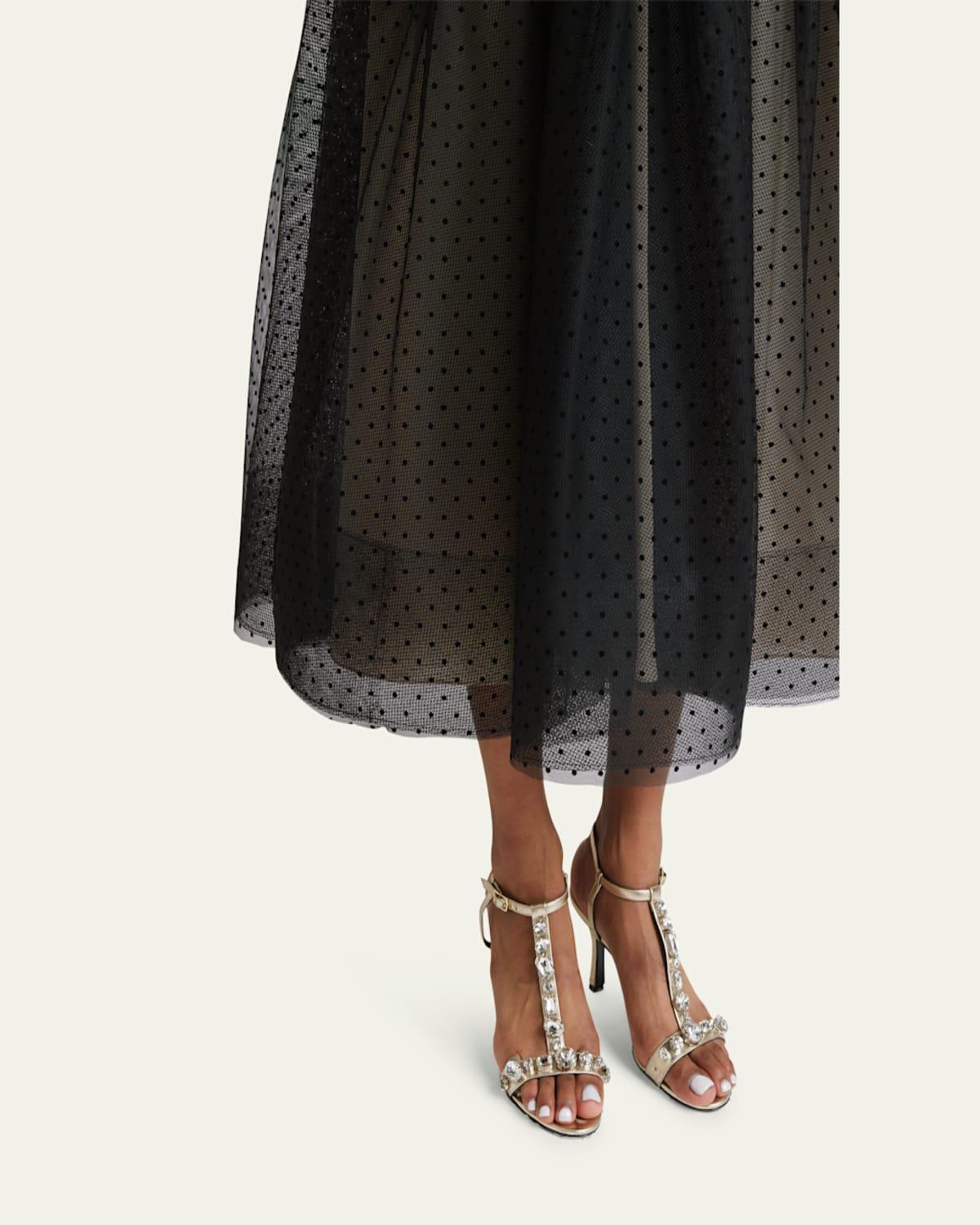 Swiss Dot Tulle Full Midi Skirt