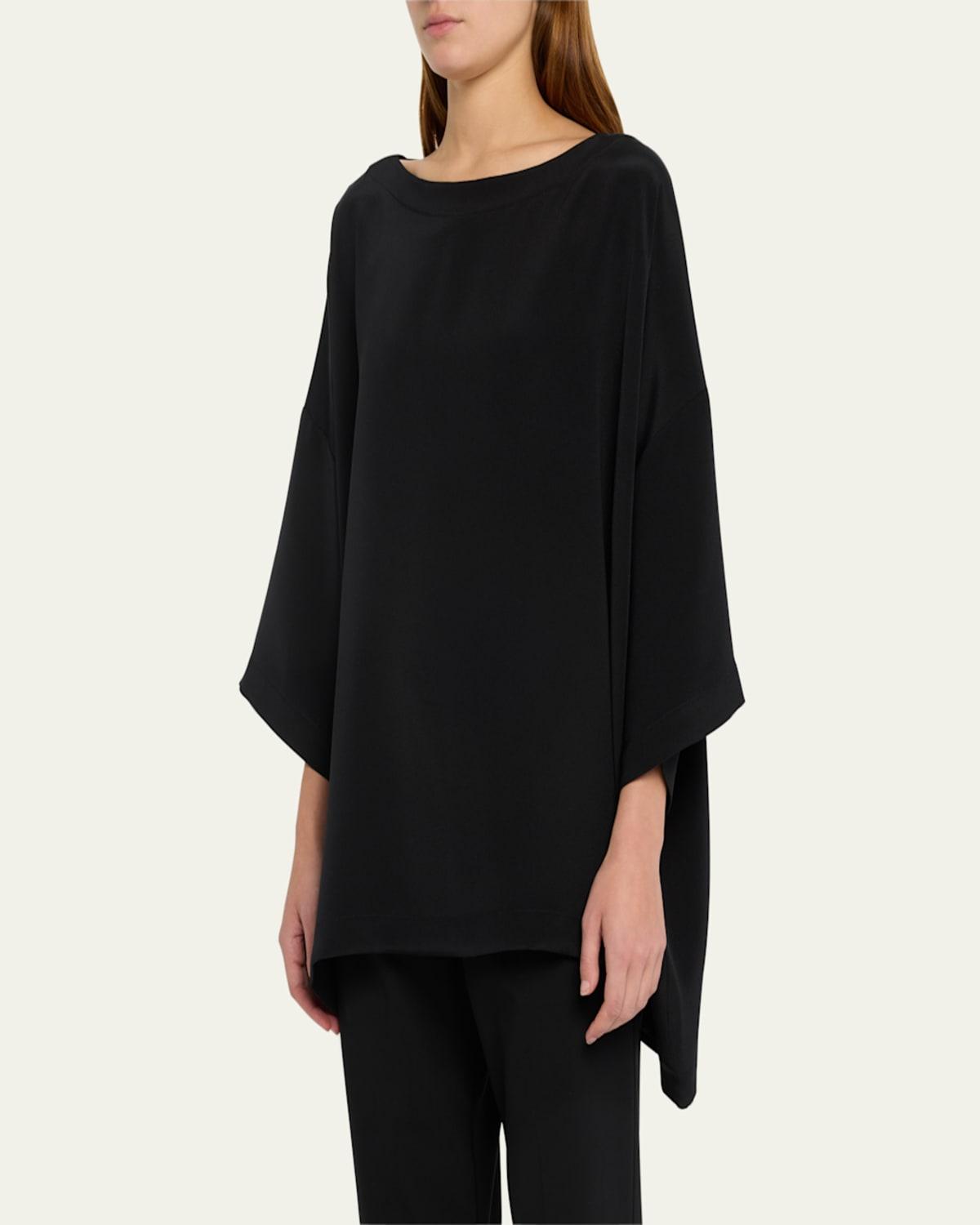 Three-Quarter Sleeve Bateau Neck Tunic Top (Long)