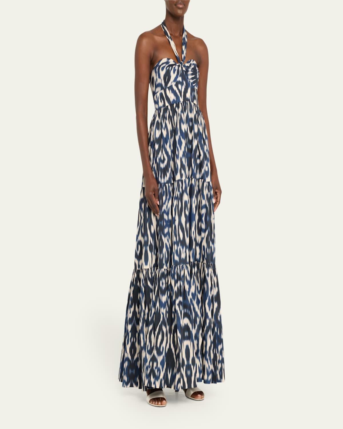 Piana Knotted Halter Cotton Poplin Maxi Dress