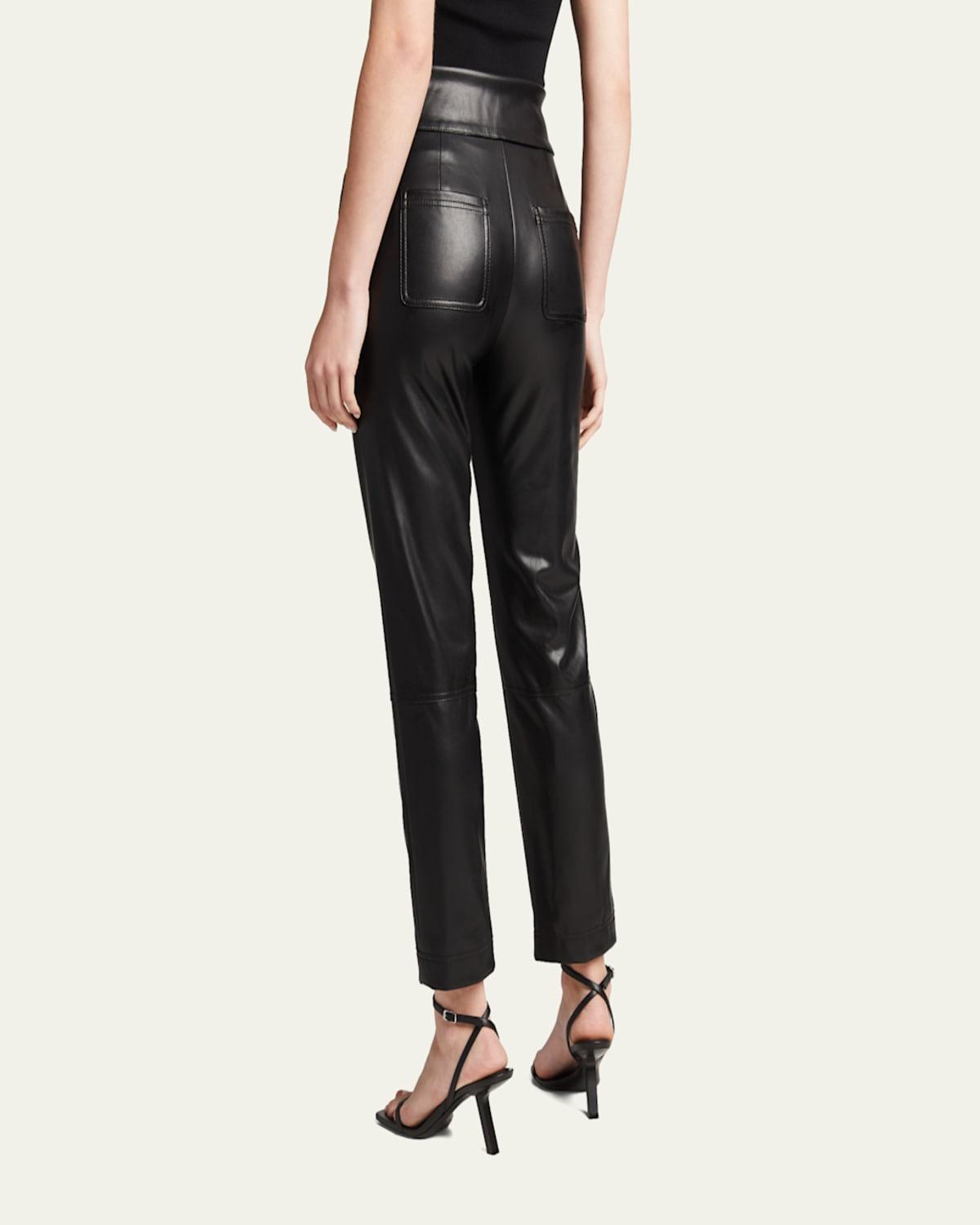 Tessa Vegan-Leather Tie-Waist Pants