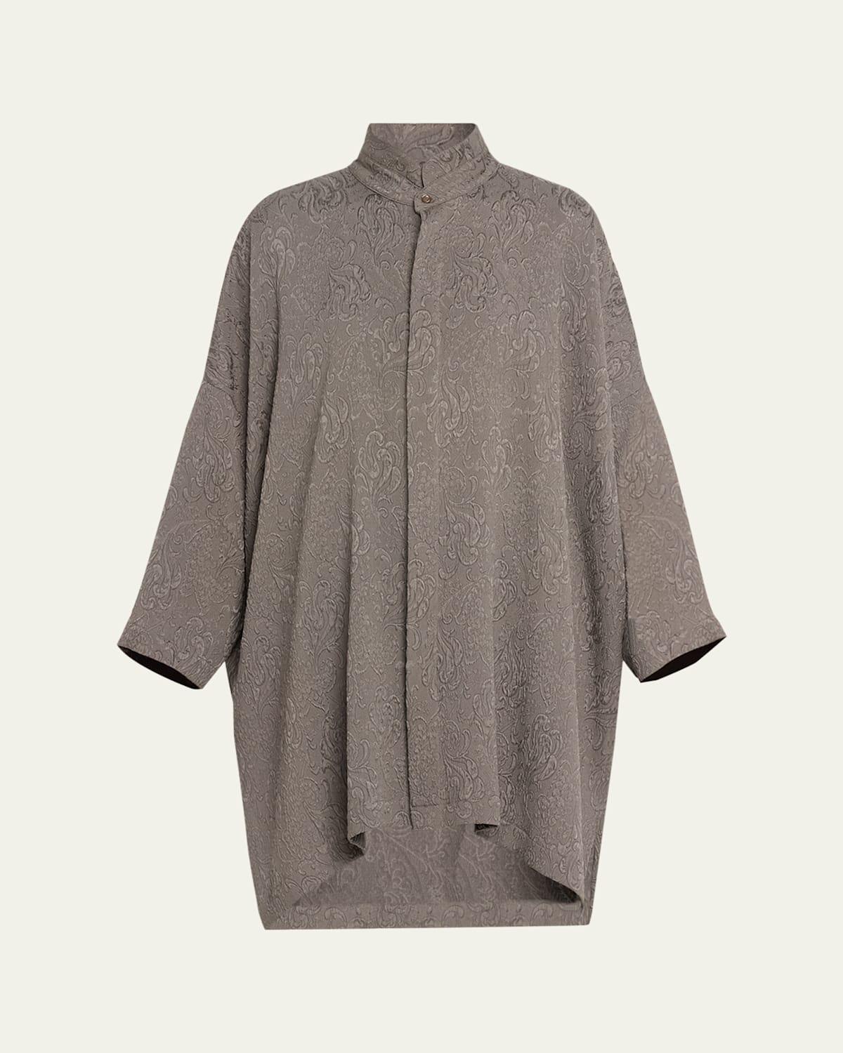 Wide Longer Back Double Stand Collar Shirt (Very Long Length)