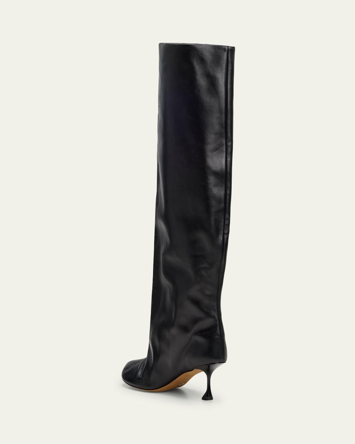 Tee Lambskin Stiletto Knee Boots