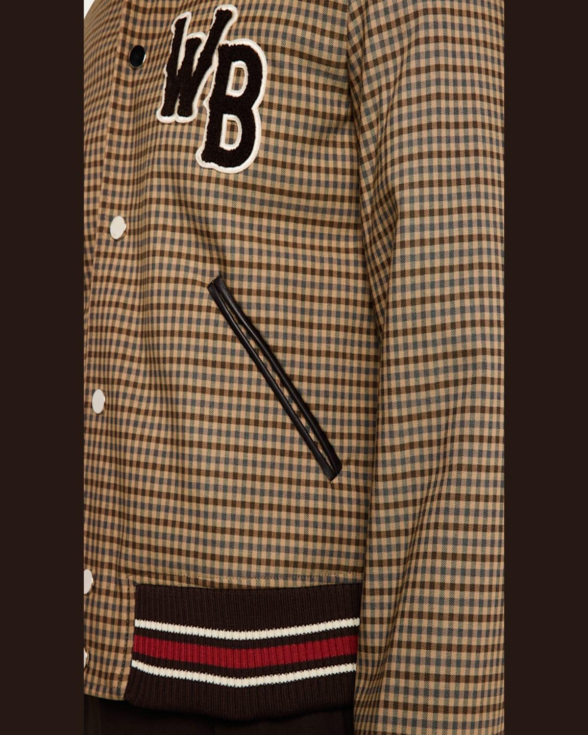 Men's Micro-Check WB Varsity Jacket