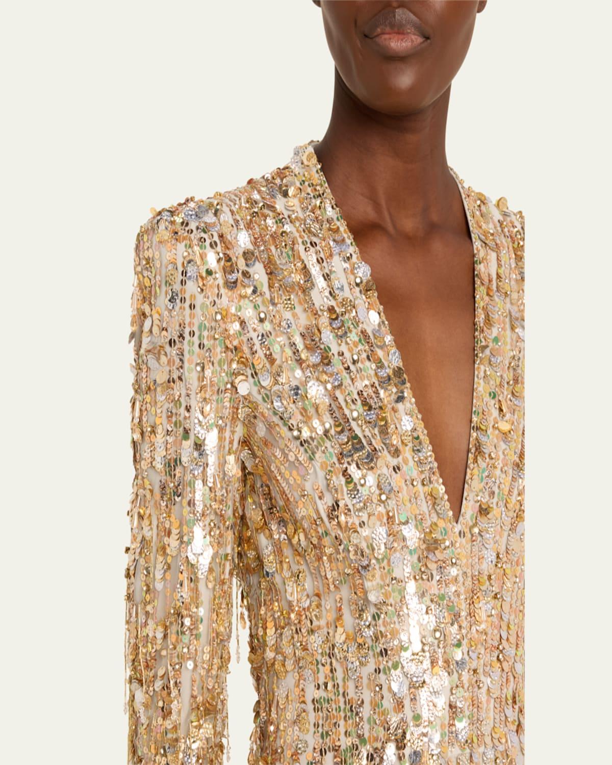 Oscar Long Sequined Gown