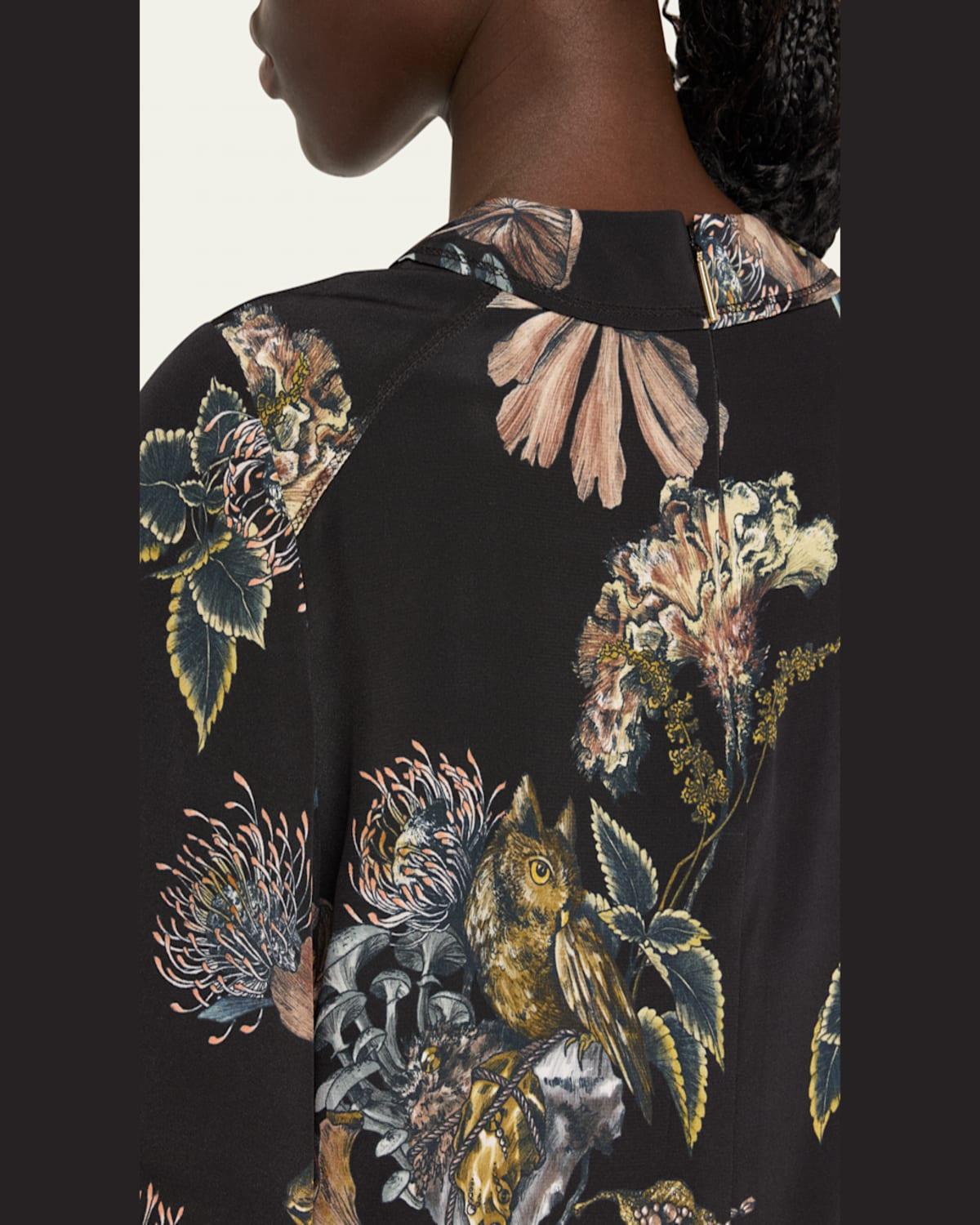 Forest Floral Short-Sleeve Top