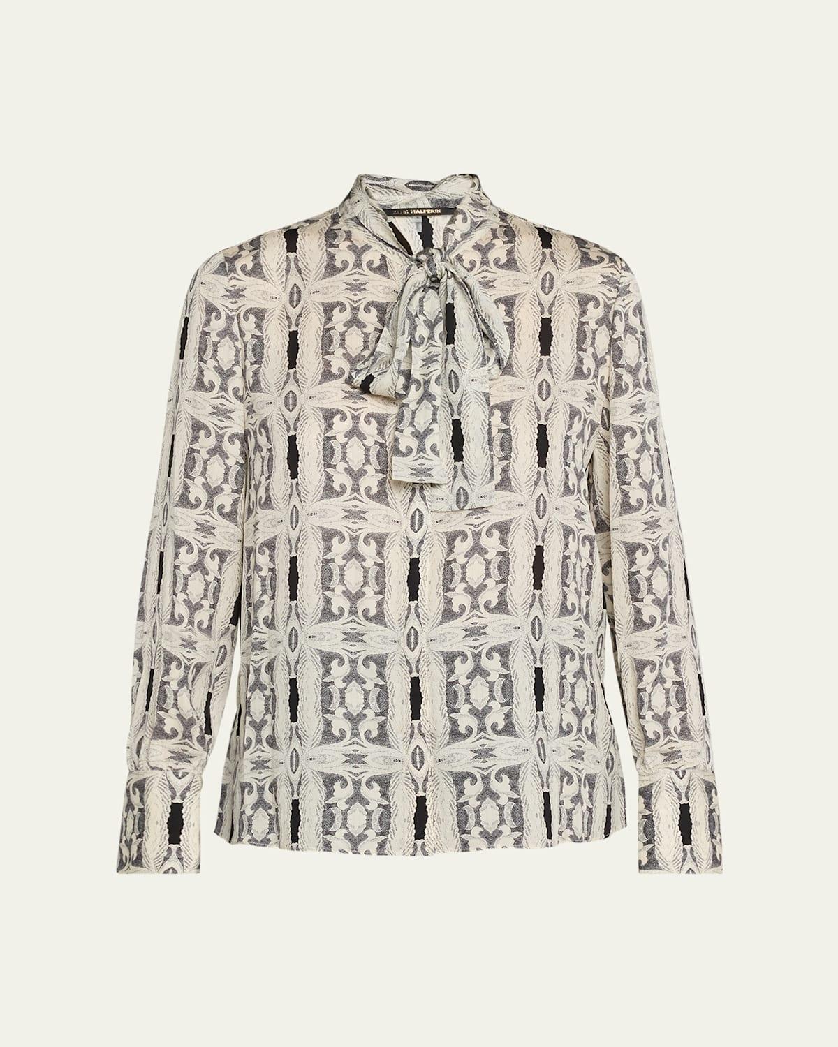 Gisela Abstract-Print Silk Blouse