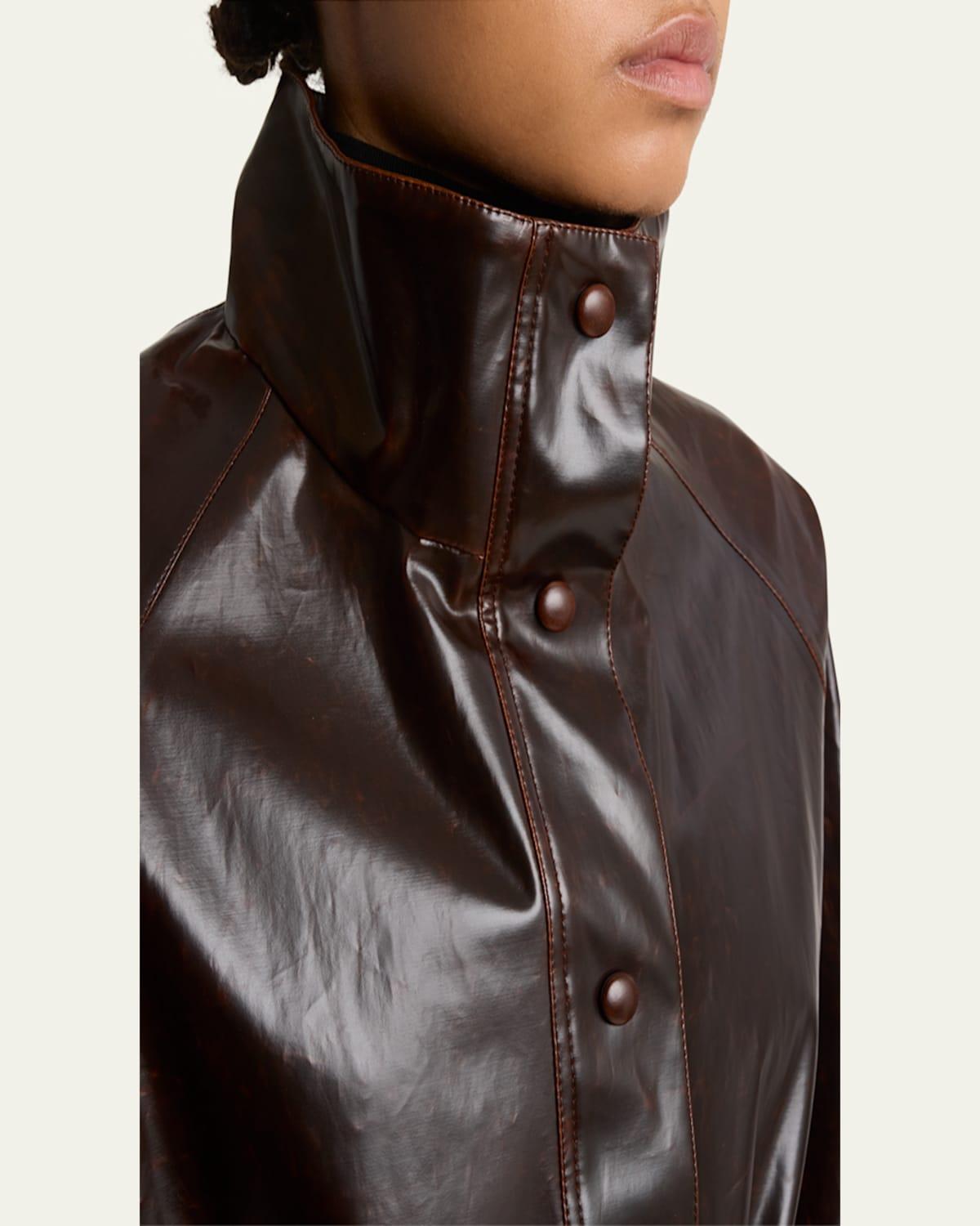 Finch Belted Lacquered Cotton Raincoat