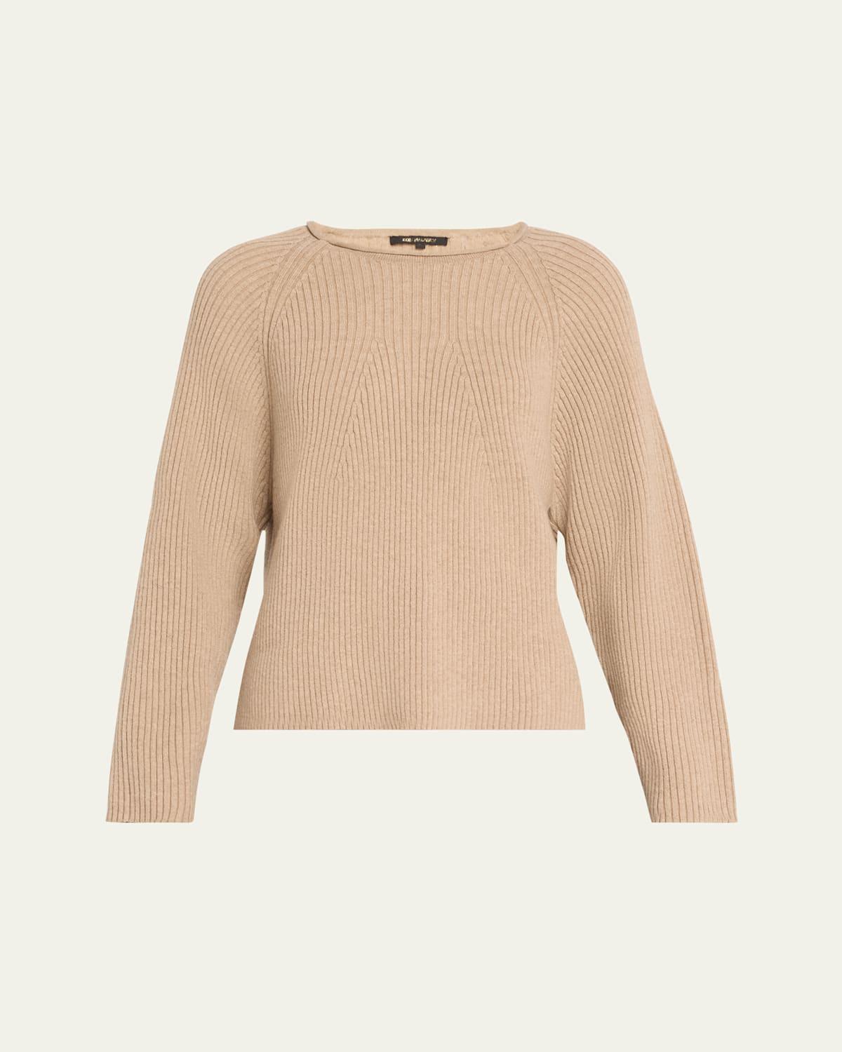 Jimi Ribbed Raglan-Sleeve Sweater